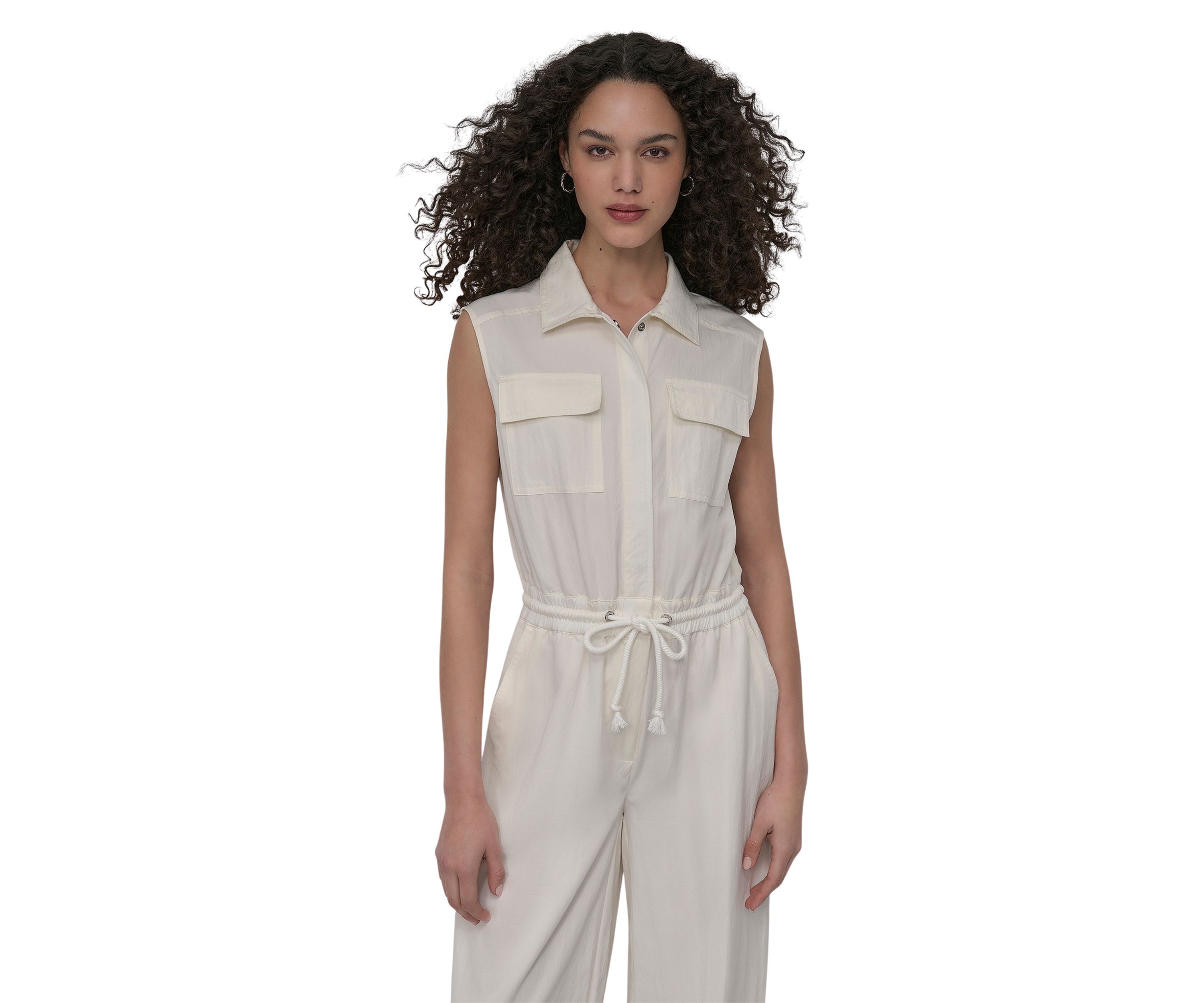 Womens Sleeveless Utility Jumpsuit