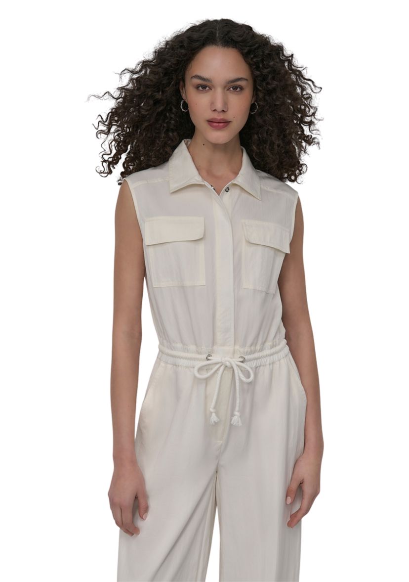 Womens Sleeveless Utility Jumpsuit