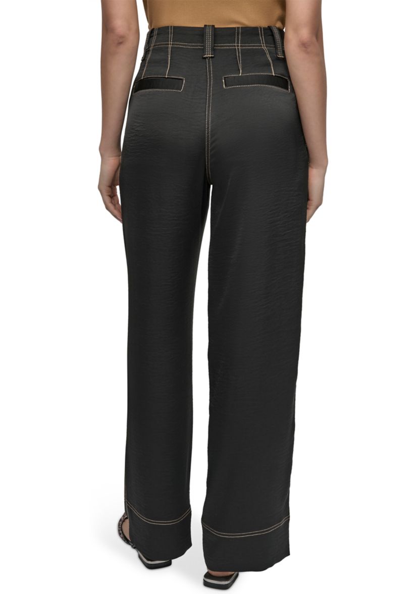 Womens Wide Leg Top Stitch Pants