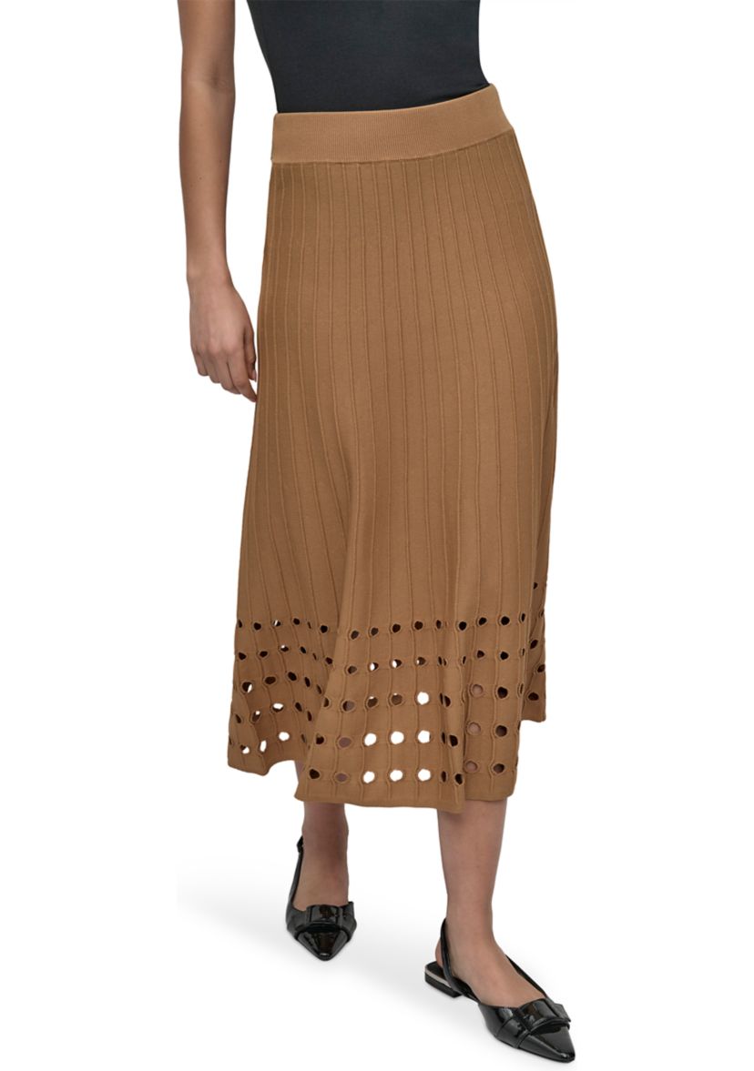 Womens Hole Hem Sweater Knit Skirt