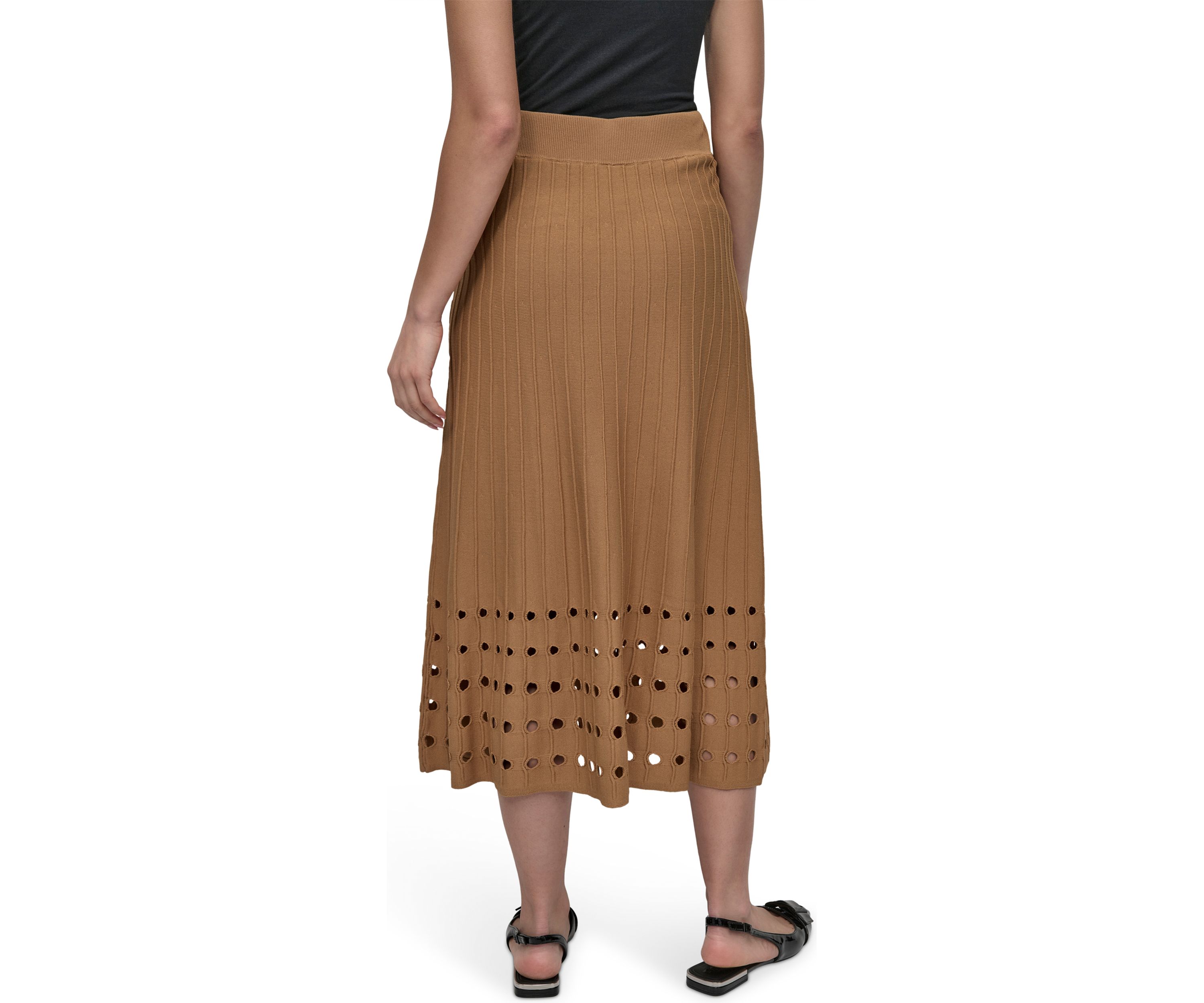 Womens Hole Hem Sweater Knit Skirt