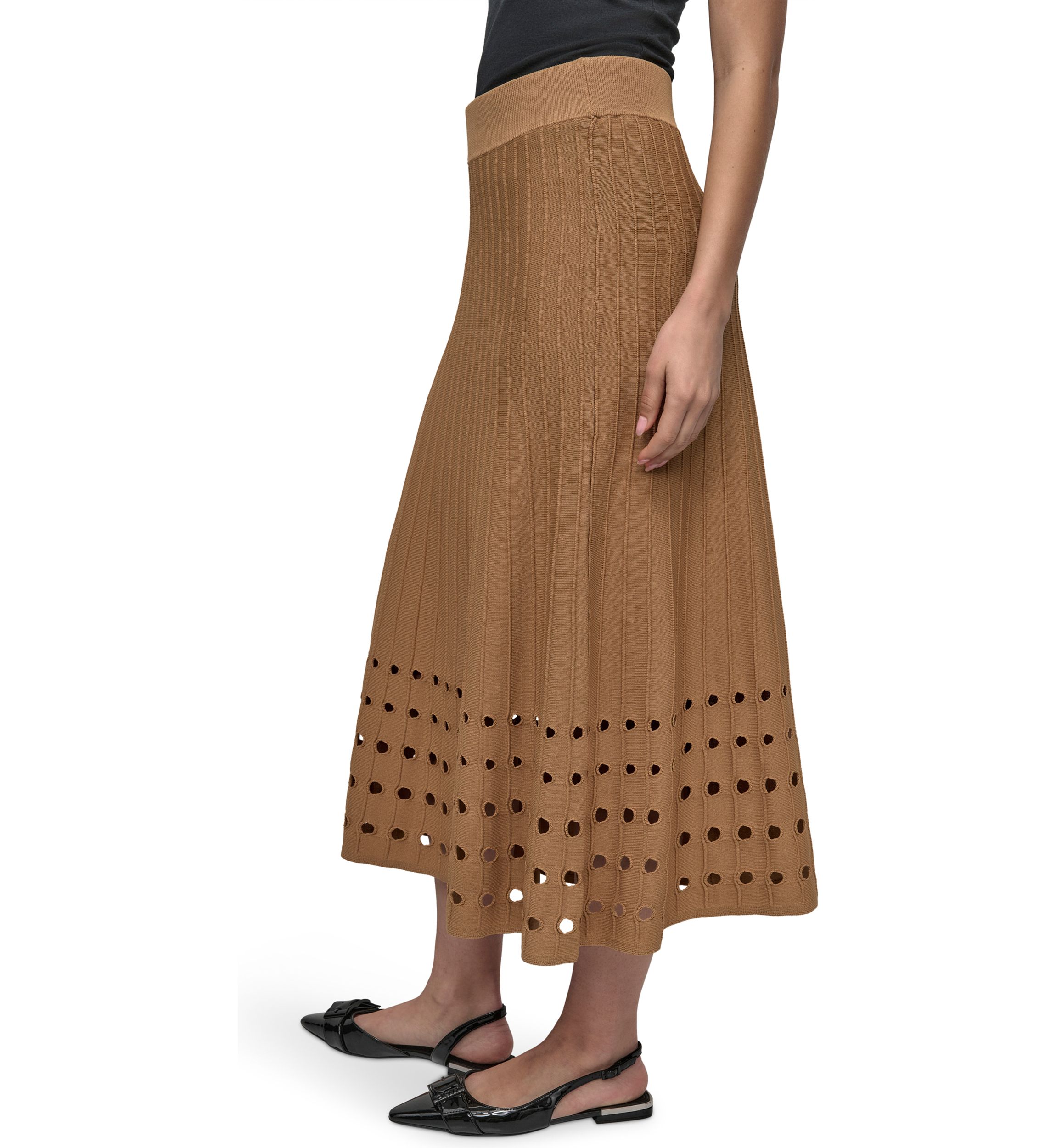 Womens Hole Hem Sweater Knit Skirt