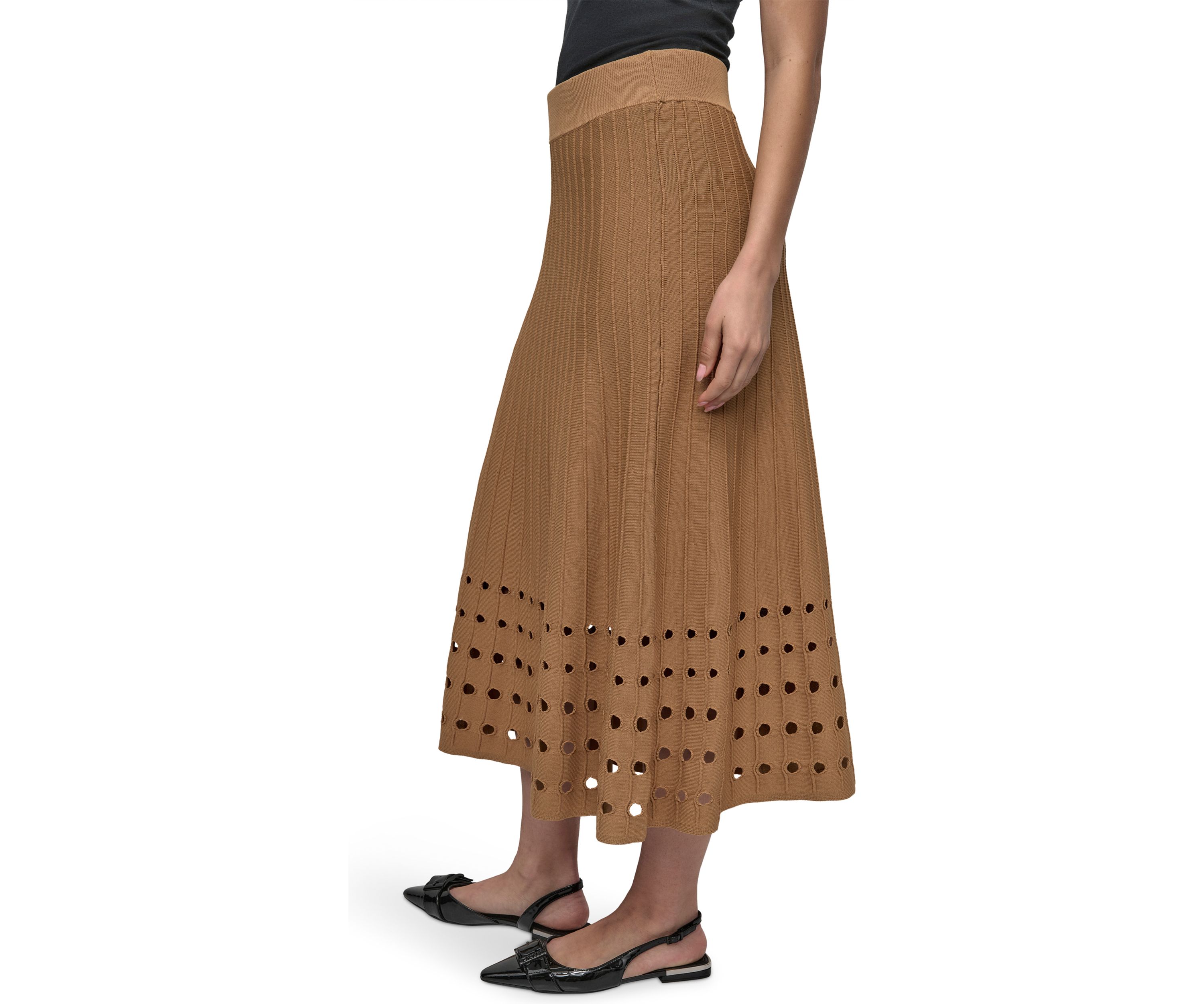 Womens Hole Hem Sweater Knit Skirt