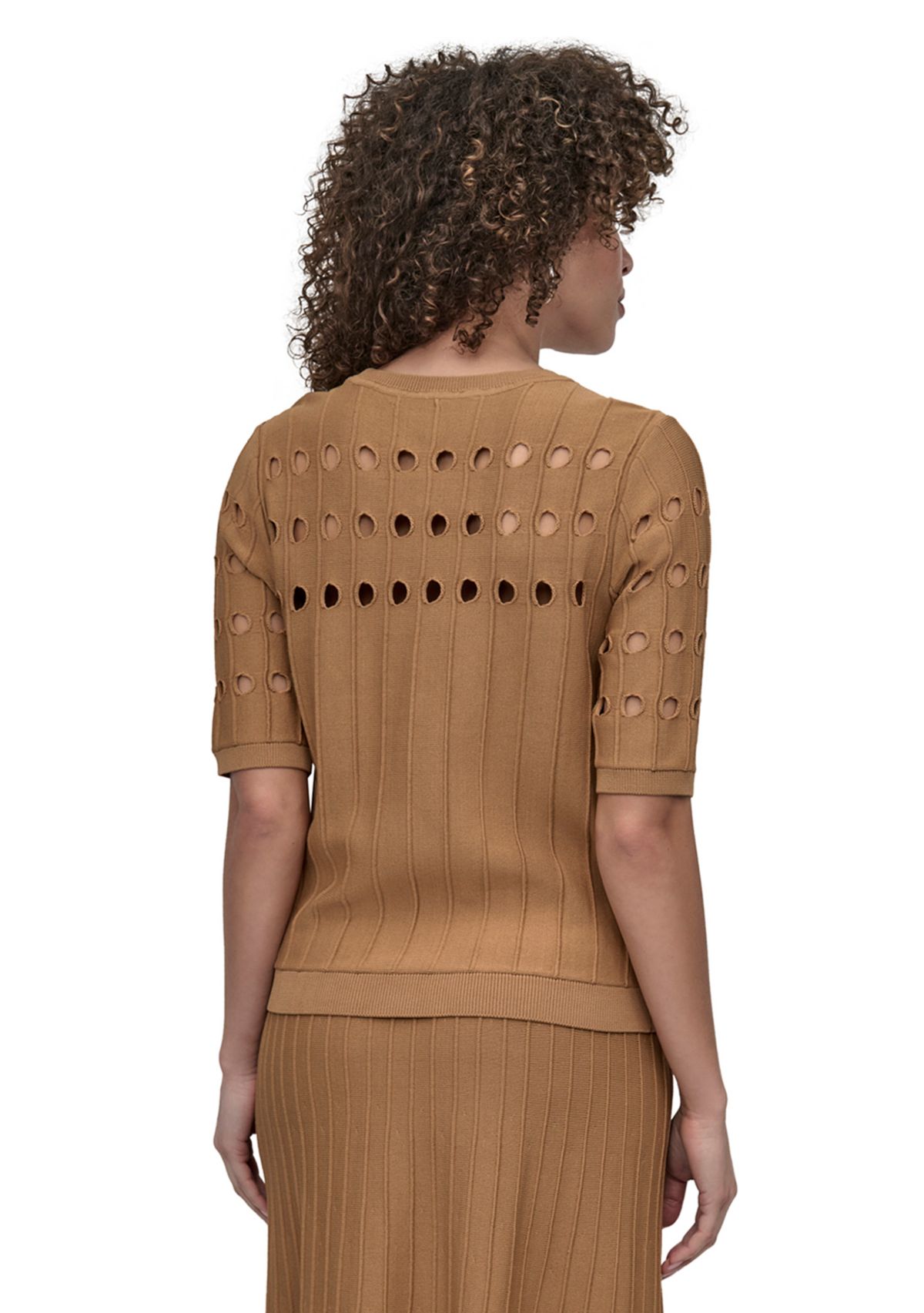 Womens Crew Neck Cutout Sweater