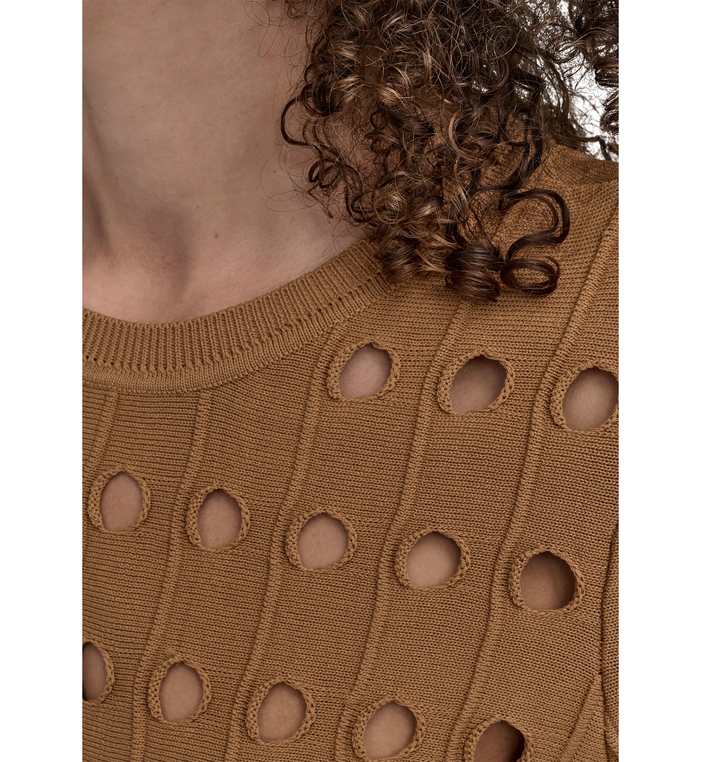 Womens Crew Neck Cutout Sweater