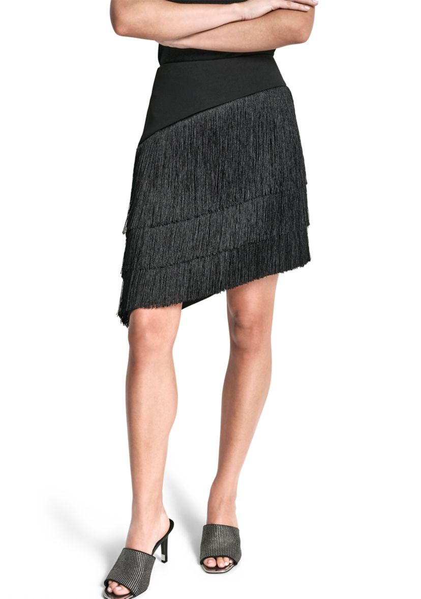 DKNY Women's Asymmetrical Fringe Skirt | Belk