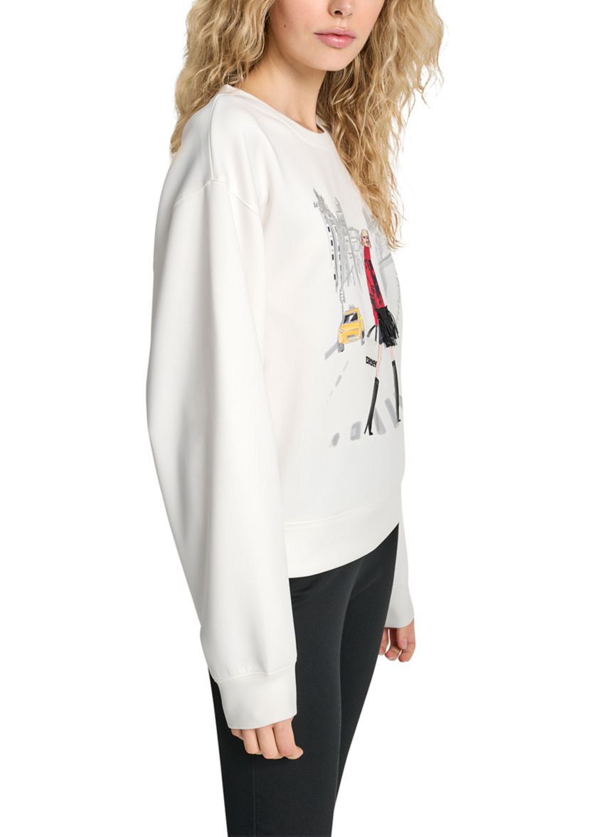 Womens Long Sleeve NYC Graphic Scuba Pullover