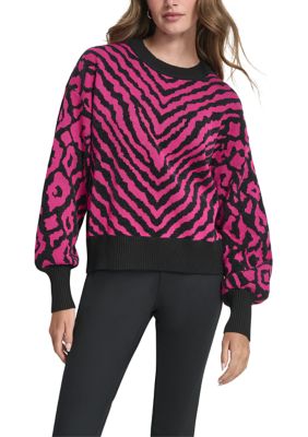 DKNY Women's Animal Print Sweater, Small