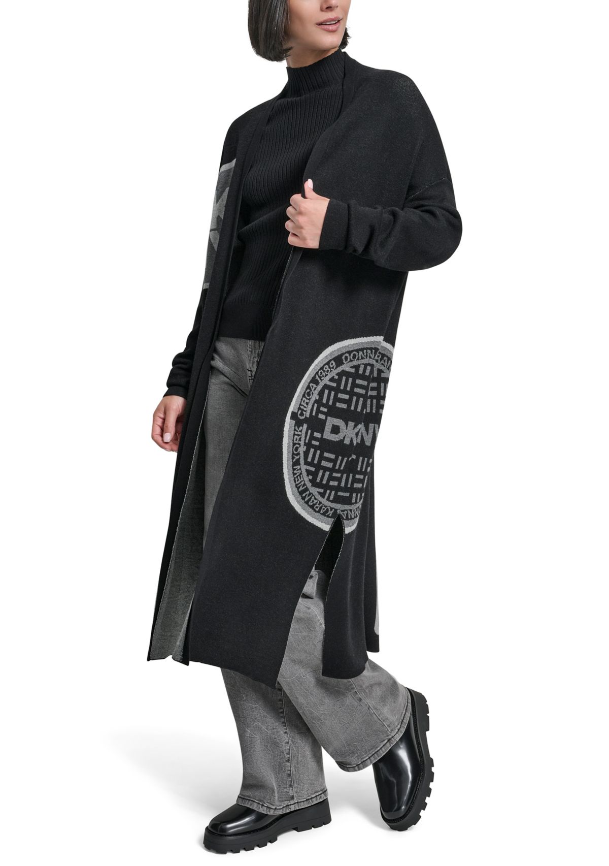 Womens Long Sleeve Patch Cardigan Sweater