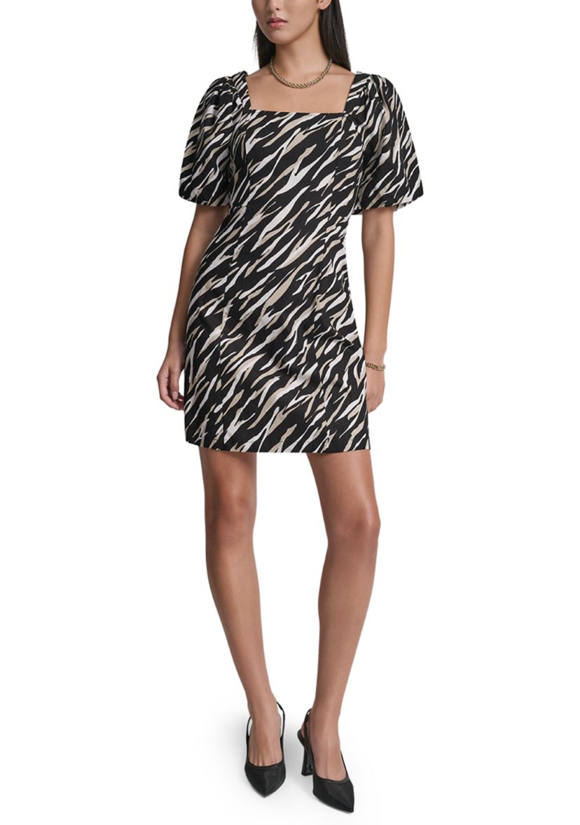 knee length dresses for ladies Animal Print Skater Mini Dress main image 1