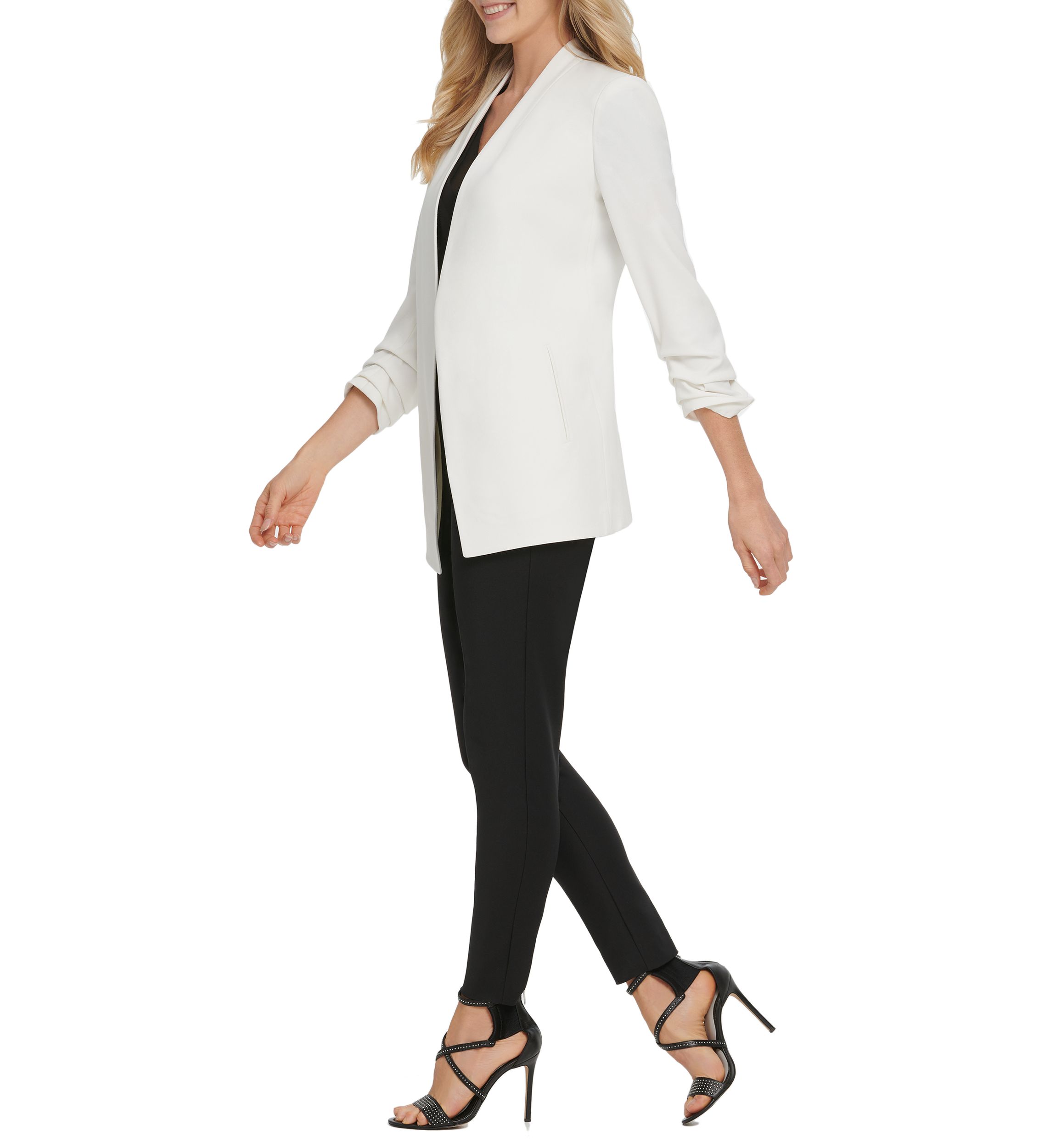 Foundation Long Sleeve Open Front Jacket with Pockets