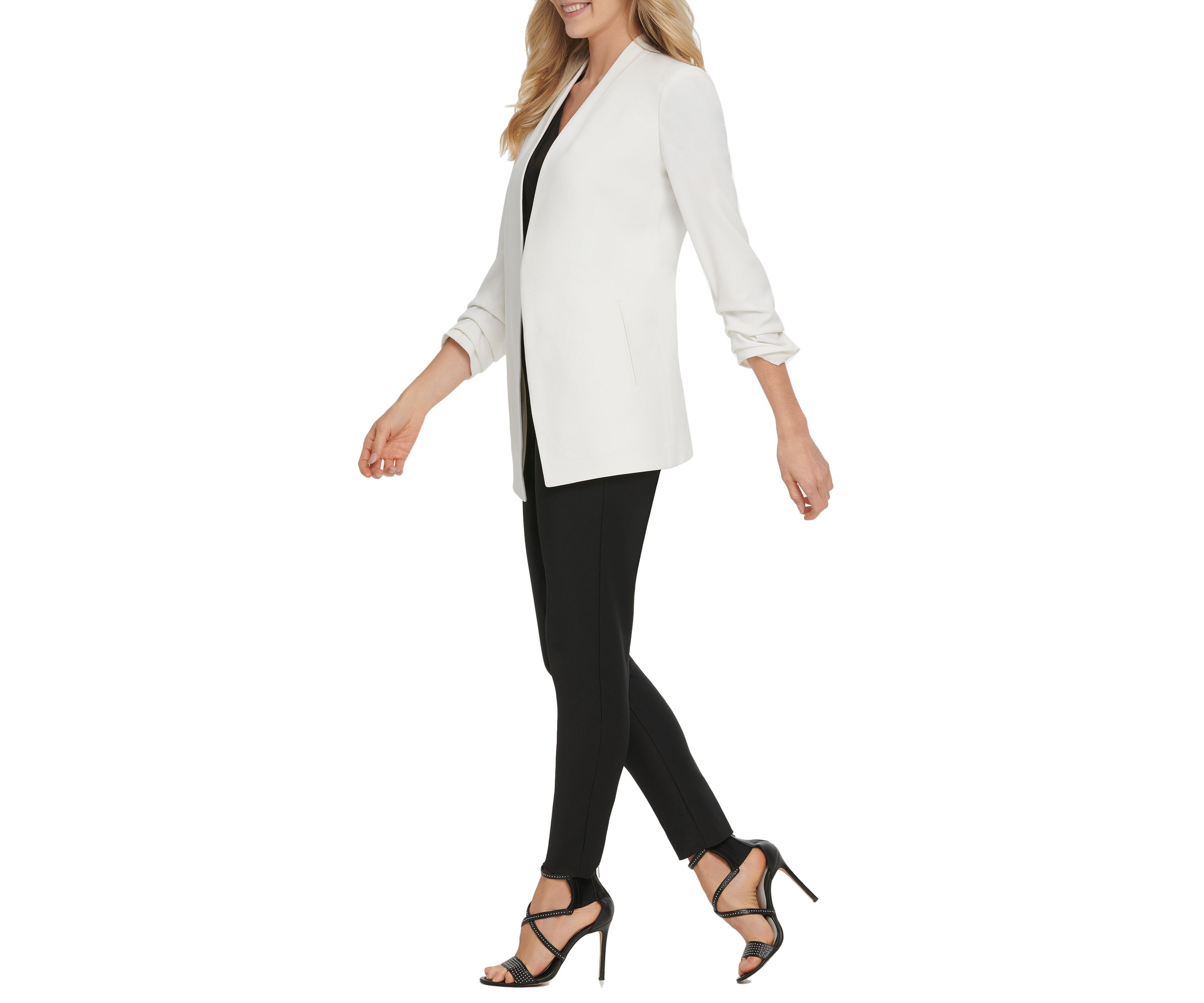 Foundation Long Sleeve Open Front Jacket with Pockets