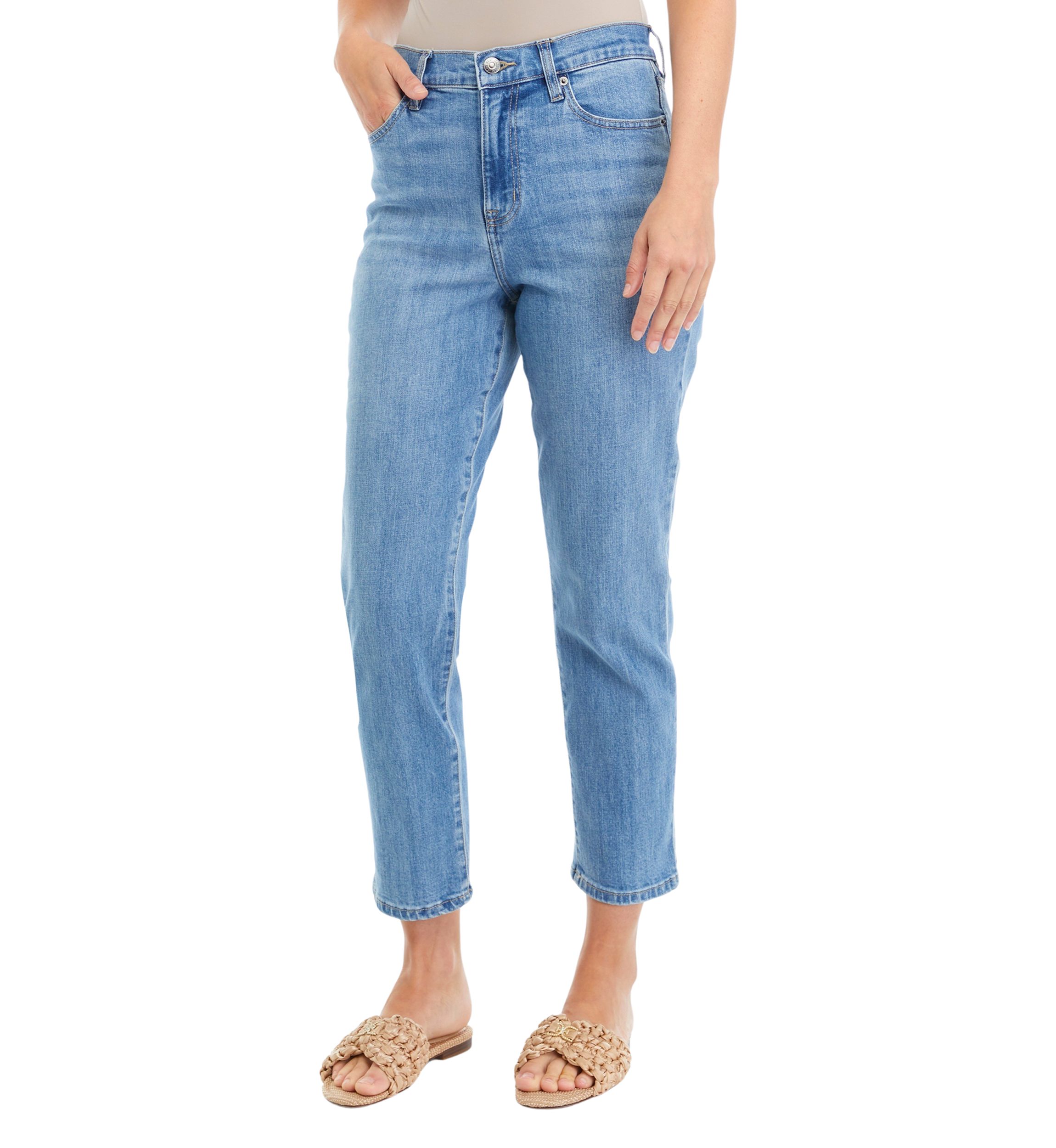 Womens Straight Ankle Denim Jeans