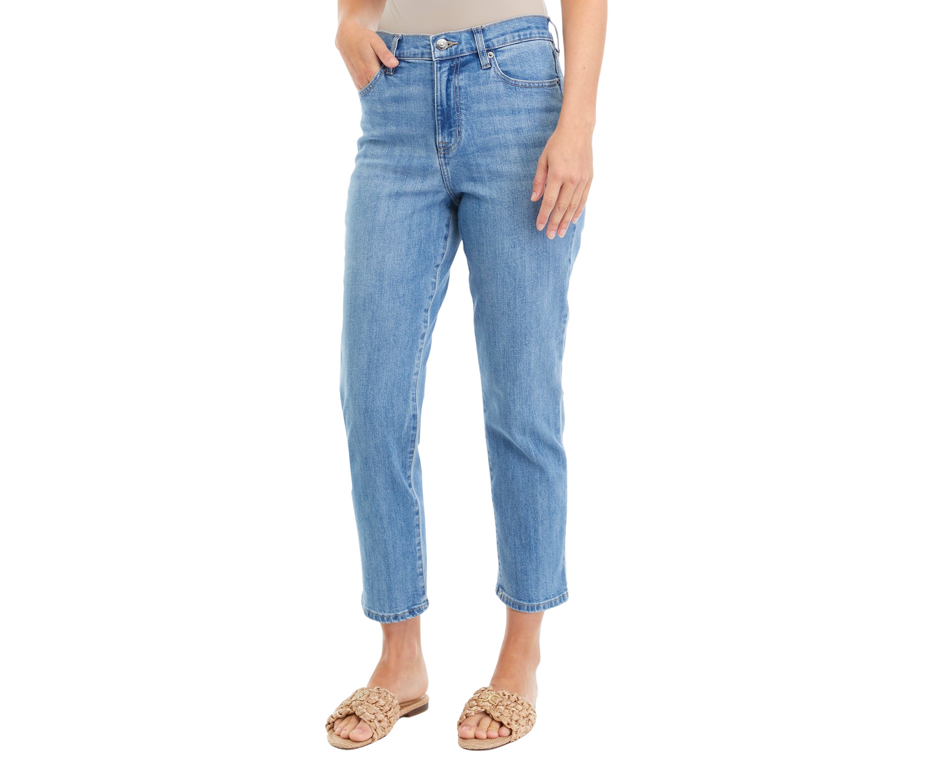 Womens Straight Ankle Denim Jeans