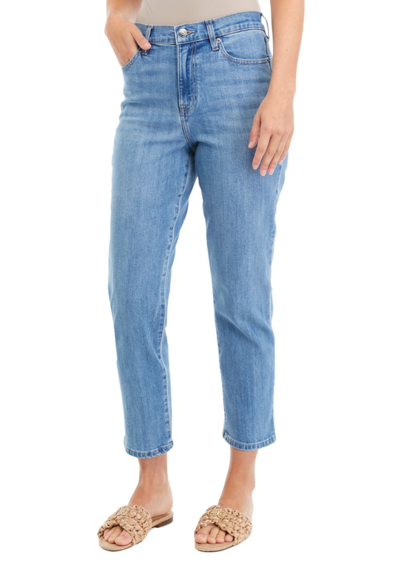 Womens Straight Ankle Denim Jeans