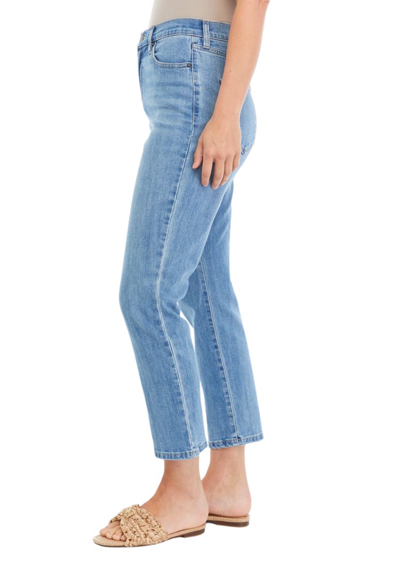 Womens Straight Ankle Denim Jeans