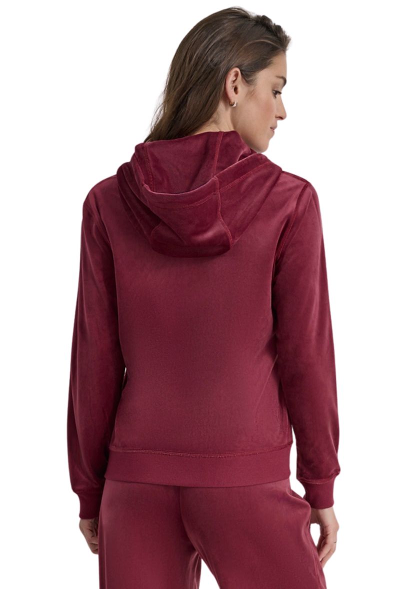 Womens Sequined Logo Velour Hoodie