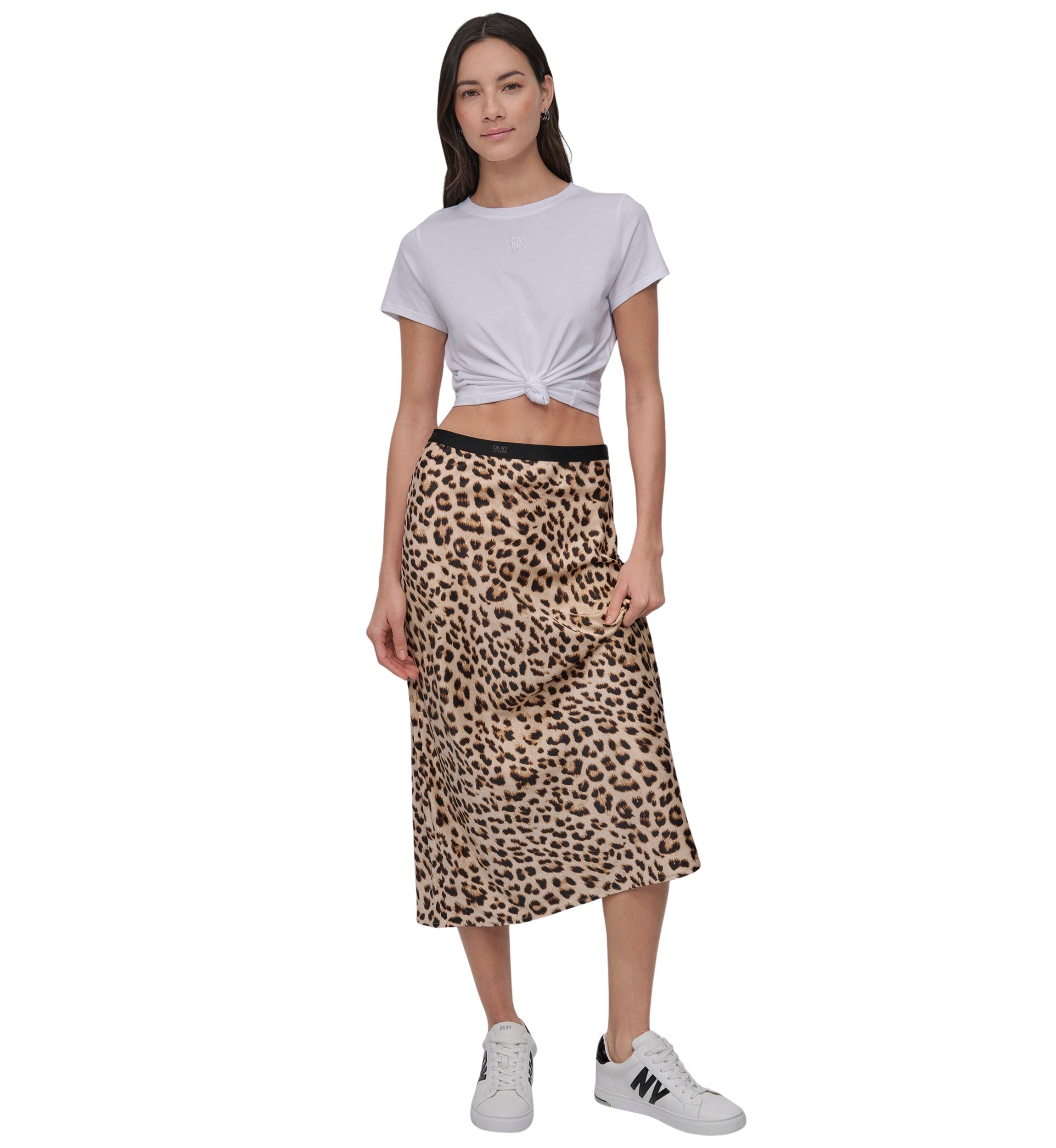 Womens Logo Elastic Waistband Slip Skirt