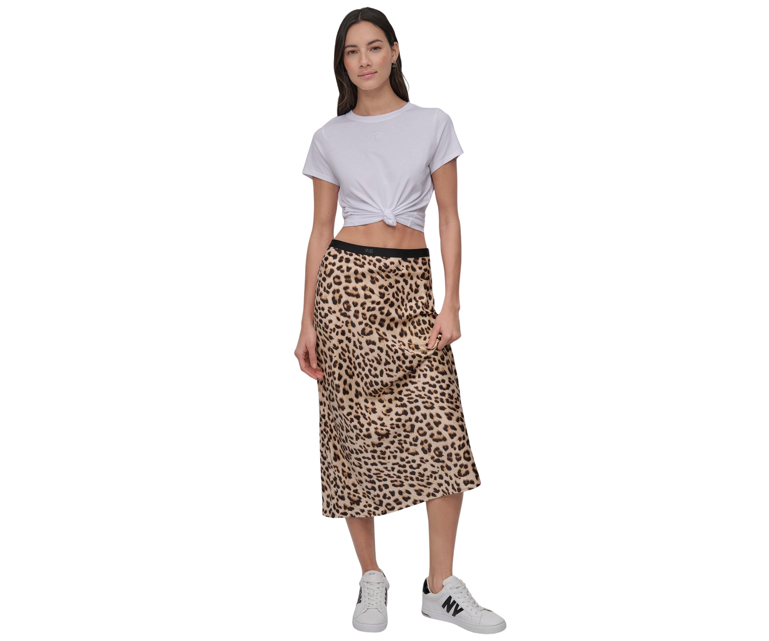 Womens Logo Elastic Waistband Slip Skirt