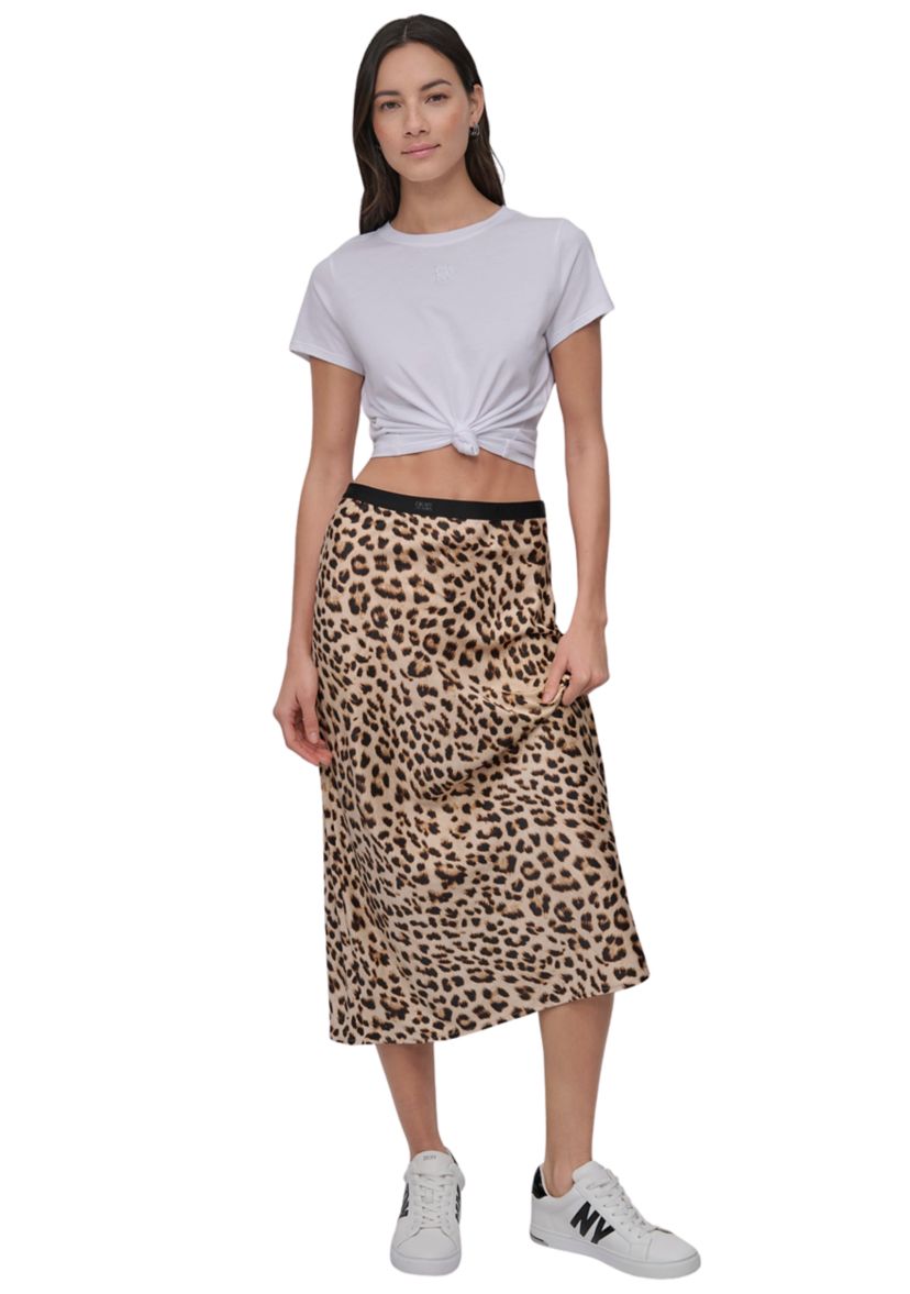 Womens Logo Elastic Waistband Slip Skirt
