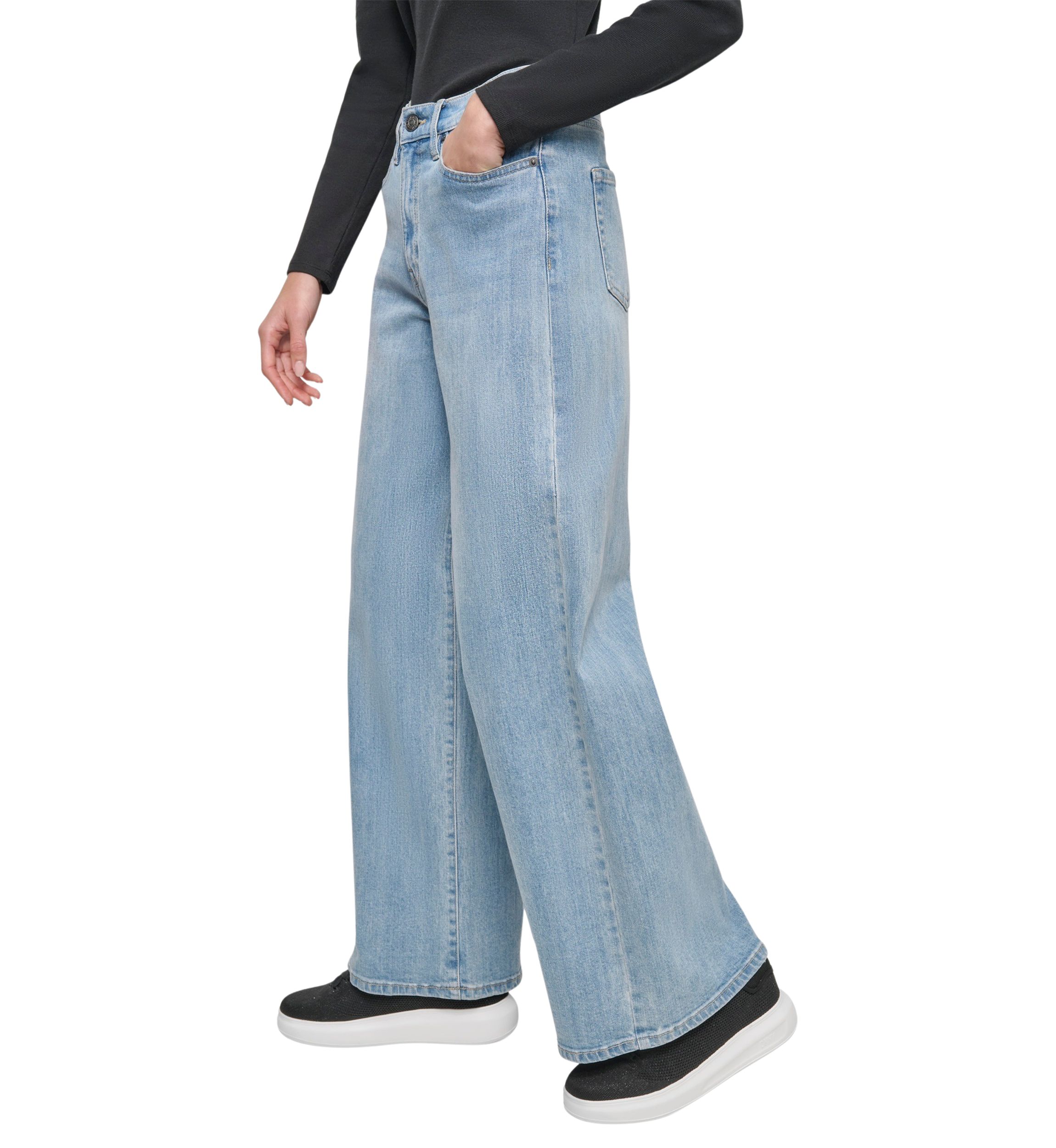 Womens Wide Leg Denim Jeans