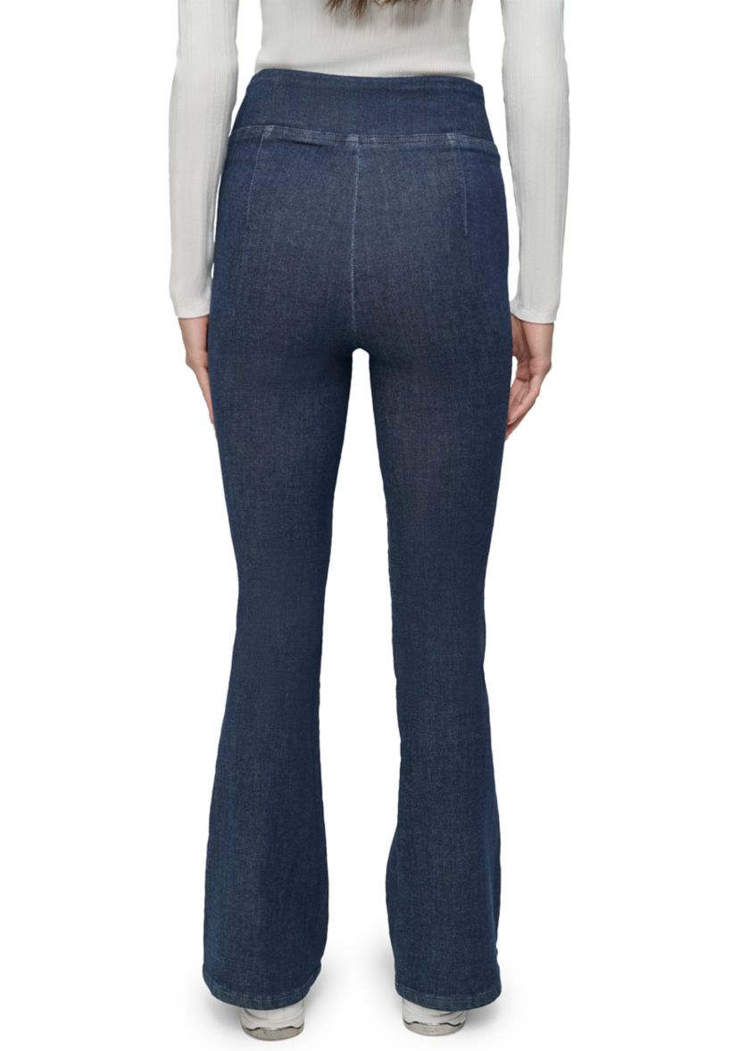 Womens High Rise Pull On Flare Jeans