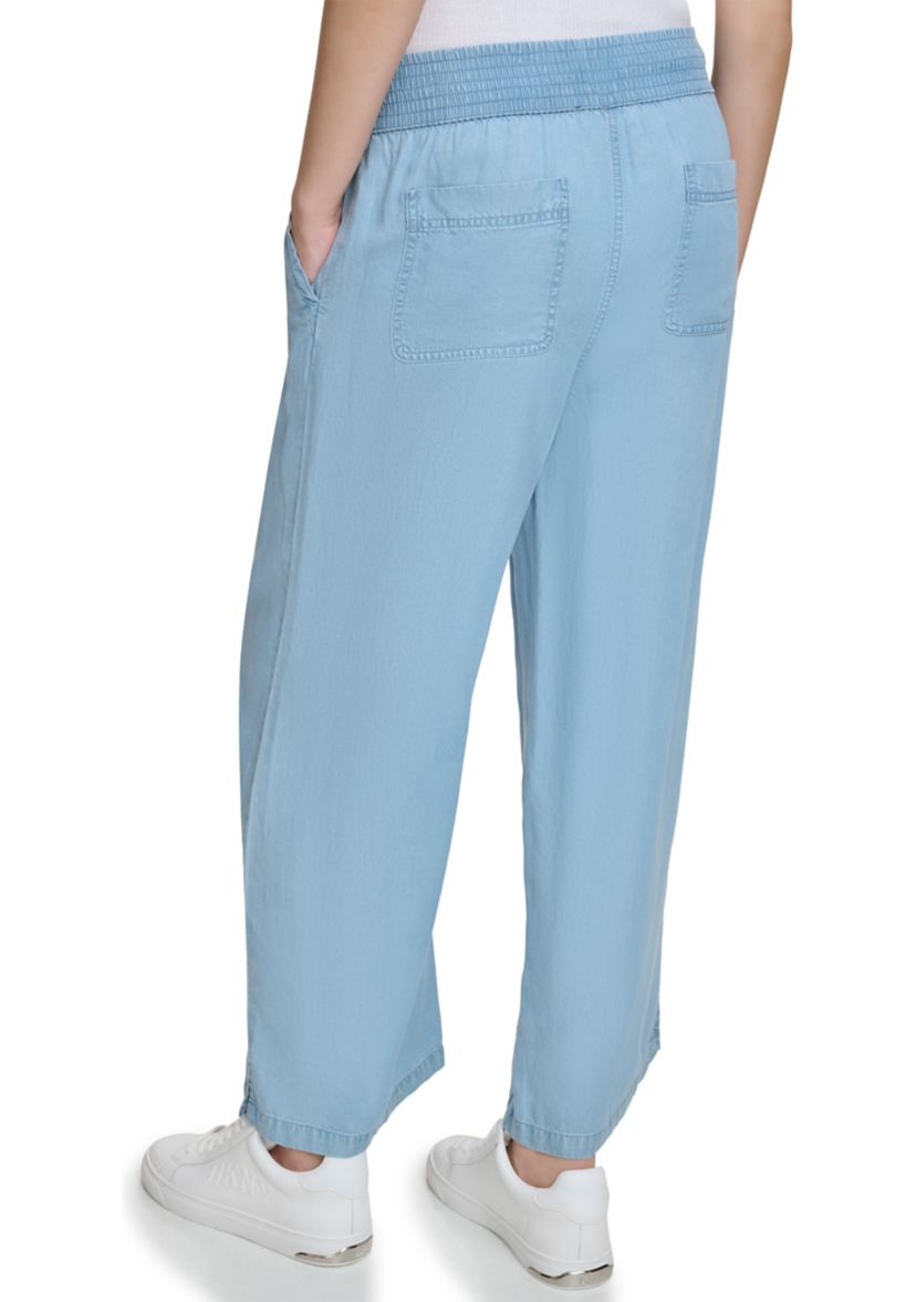Womens Pull On Tencel Wide Leg Pants