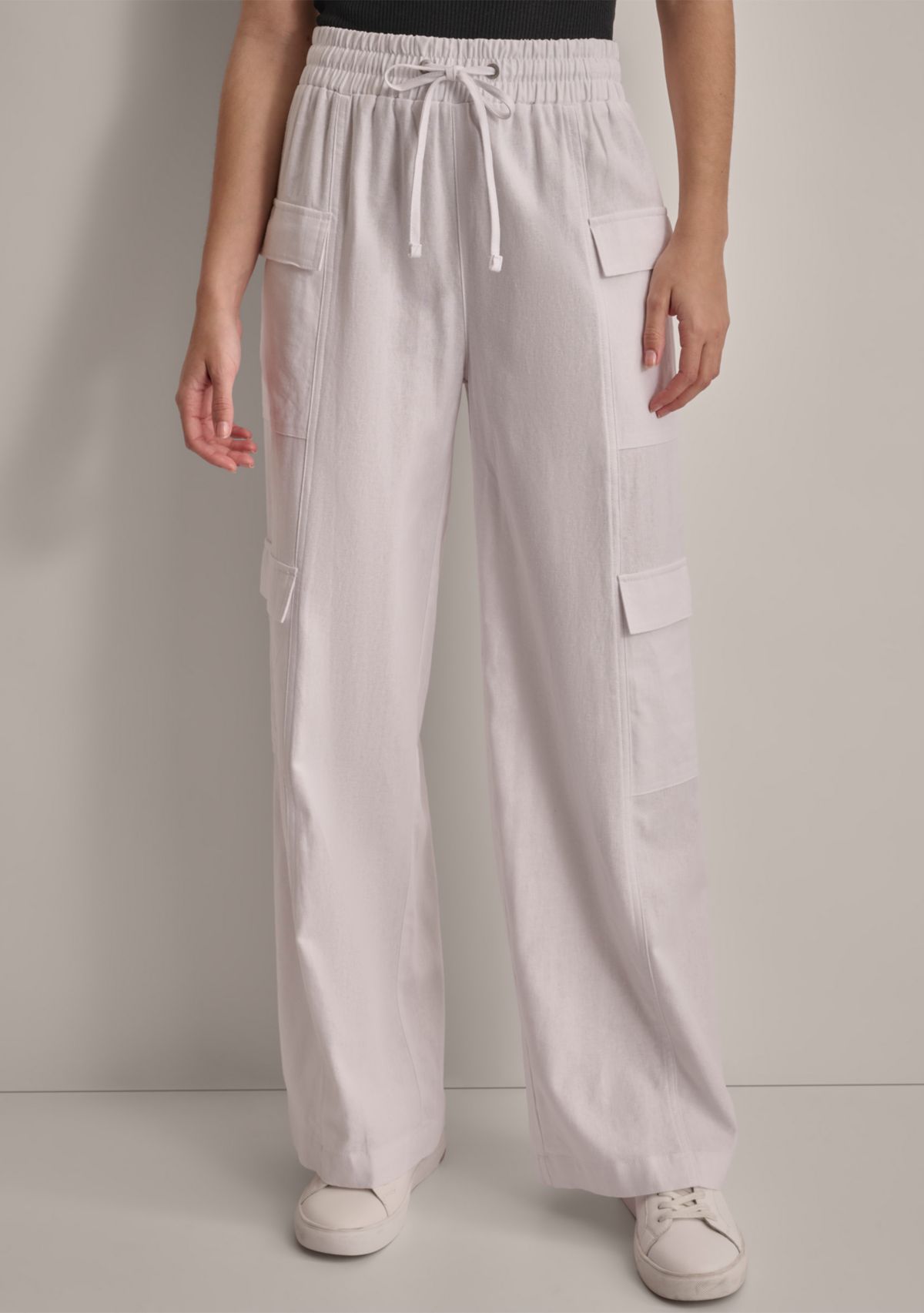 Womens Linen Cargo Pants