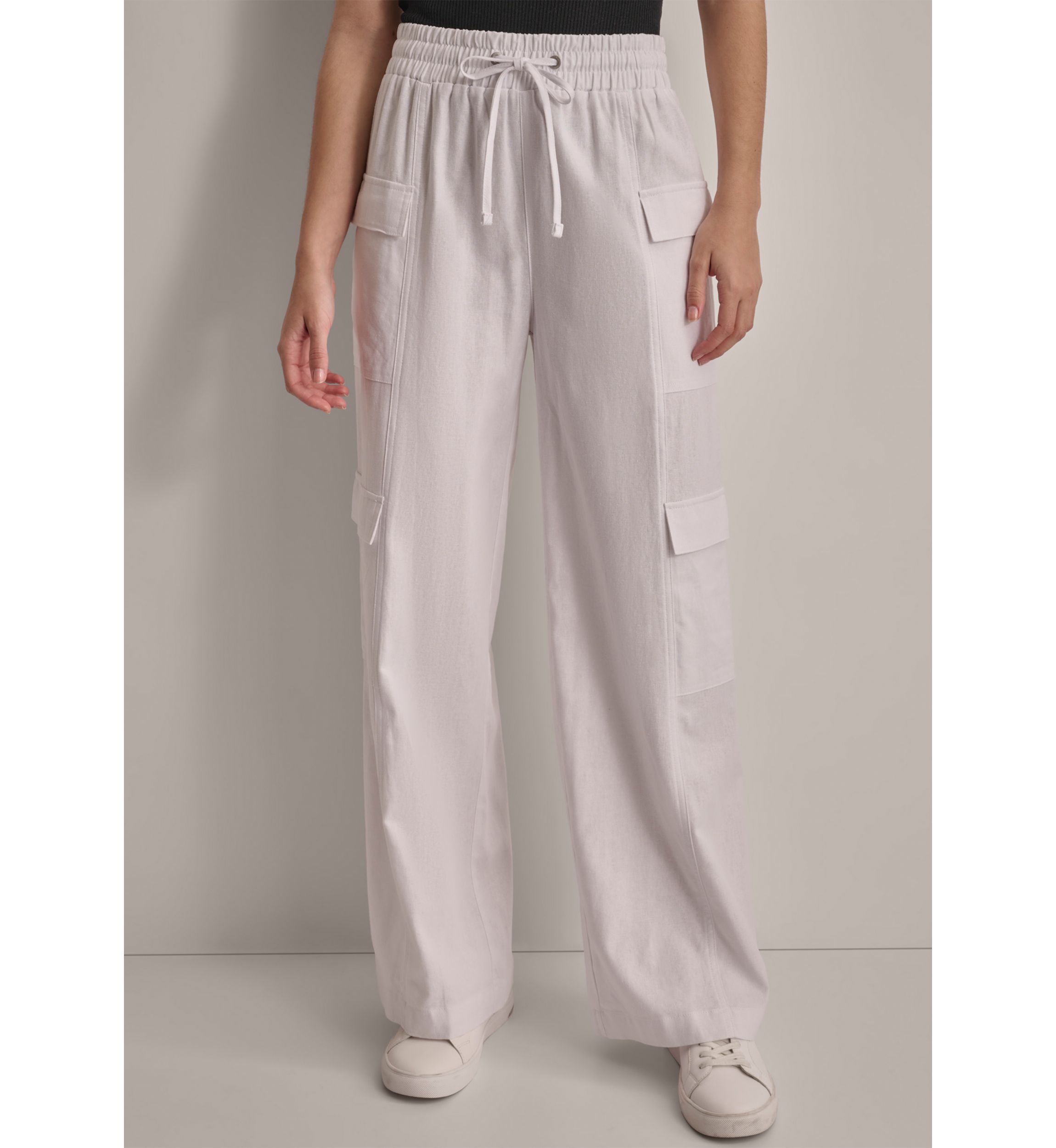 Womens Linen Cargo Pants