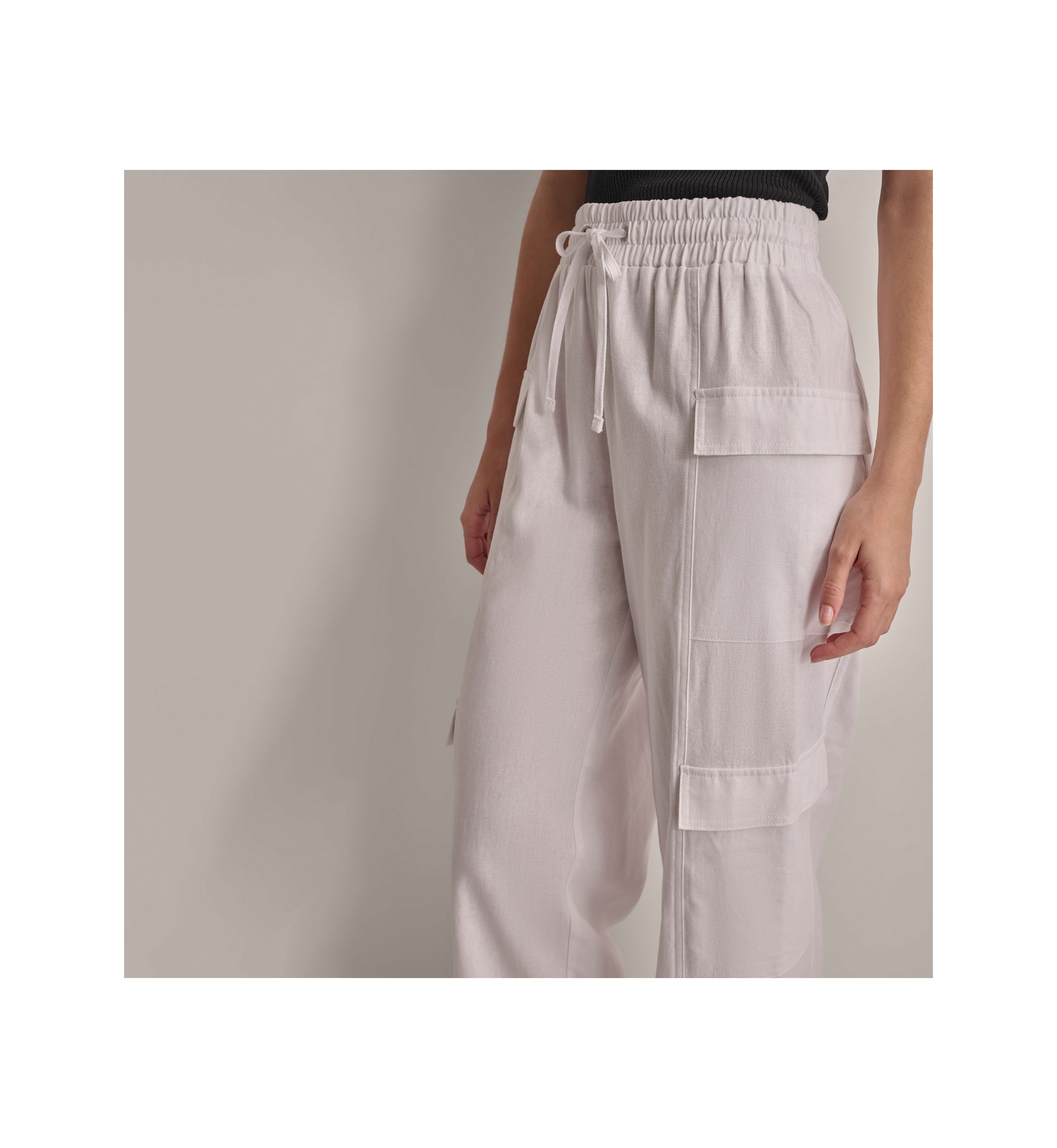 Womens Linen Cargo Pants