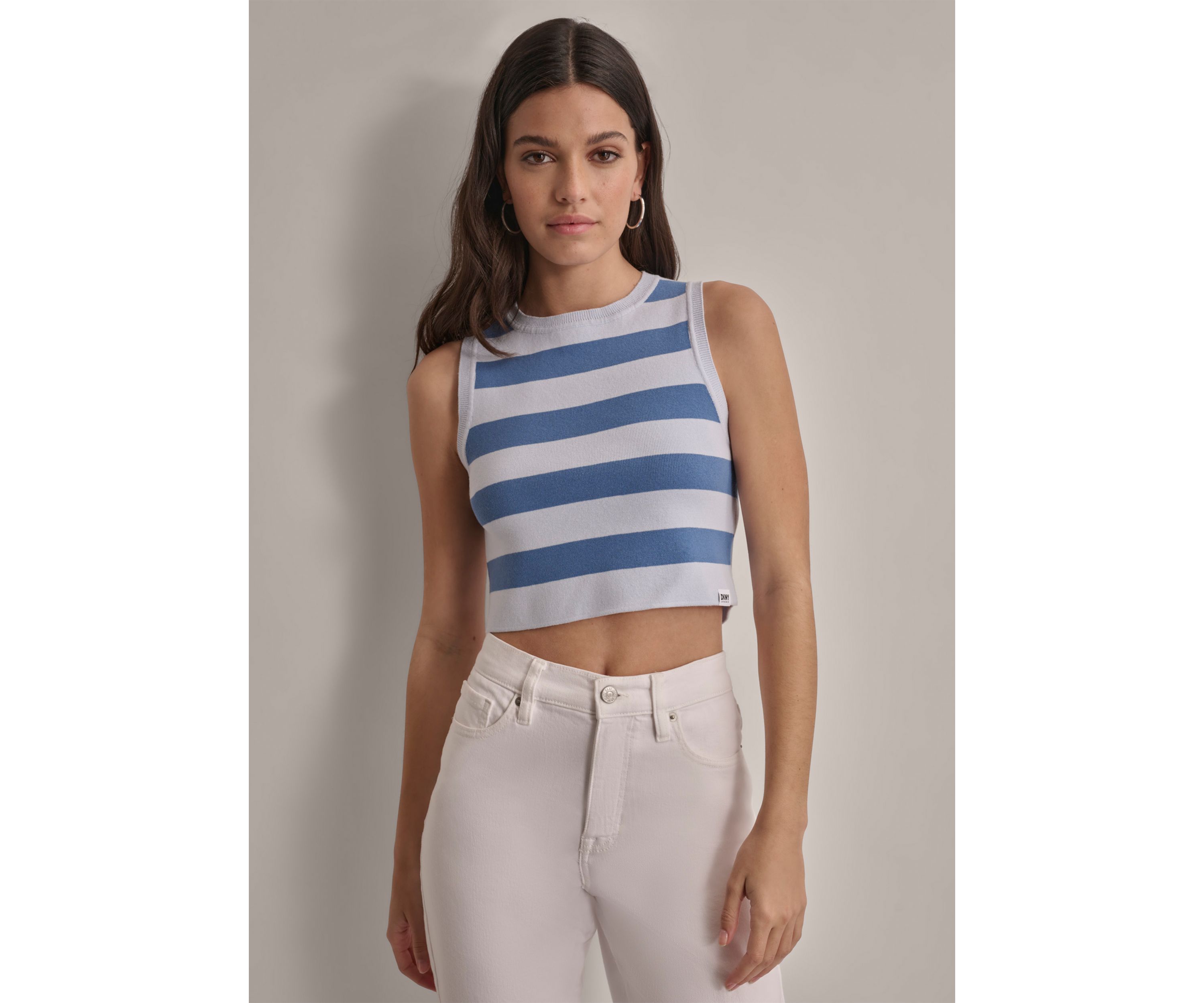 Womens Striped Sweater Knit Top