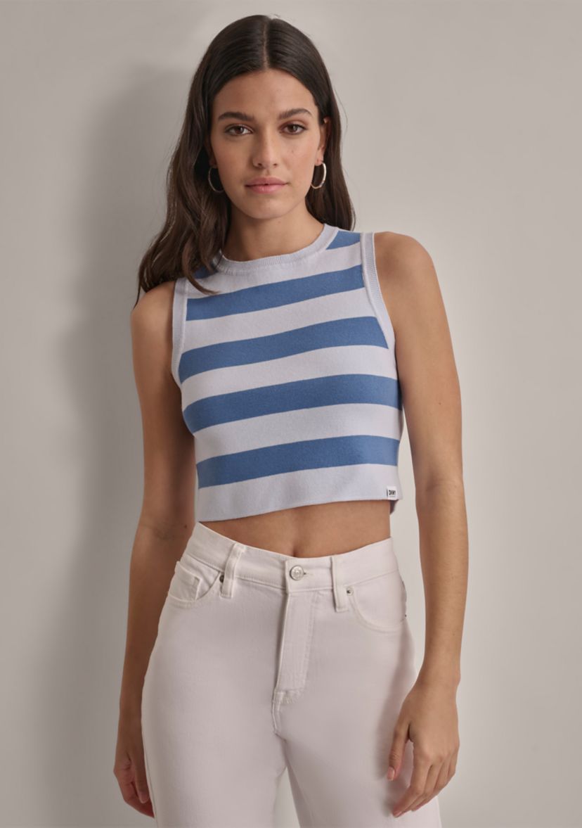 Womens Striped Sweater Knit Top