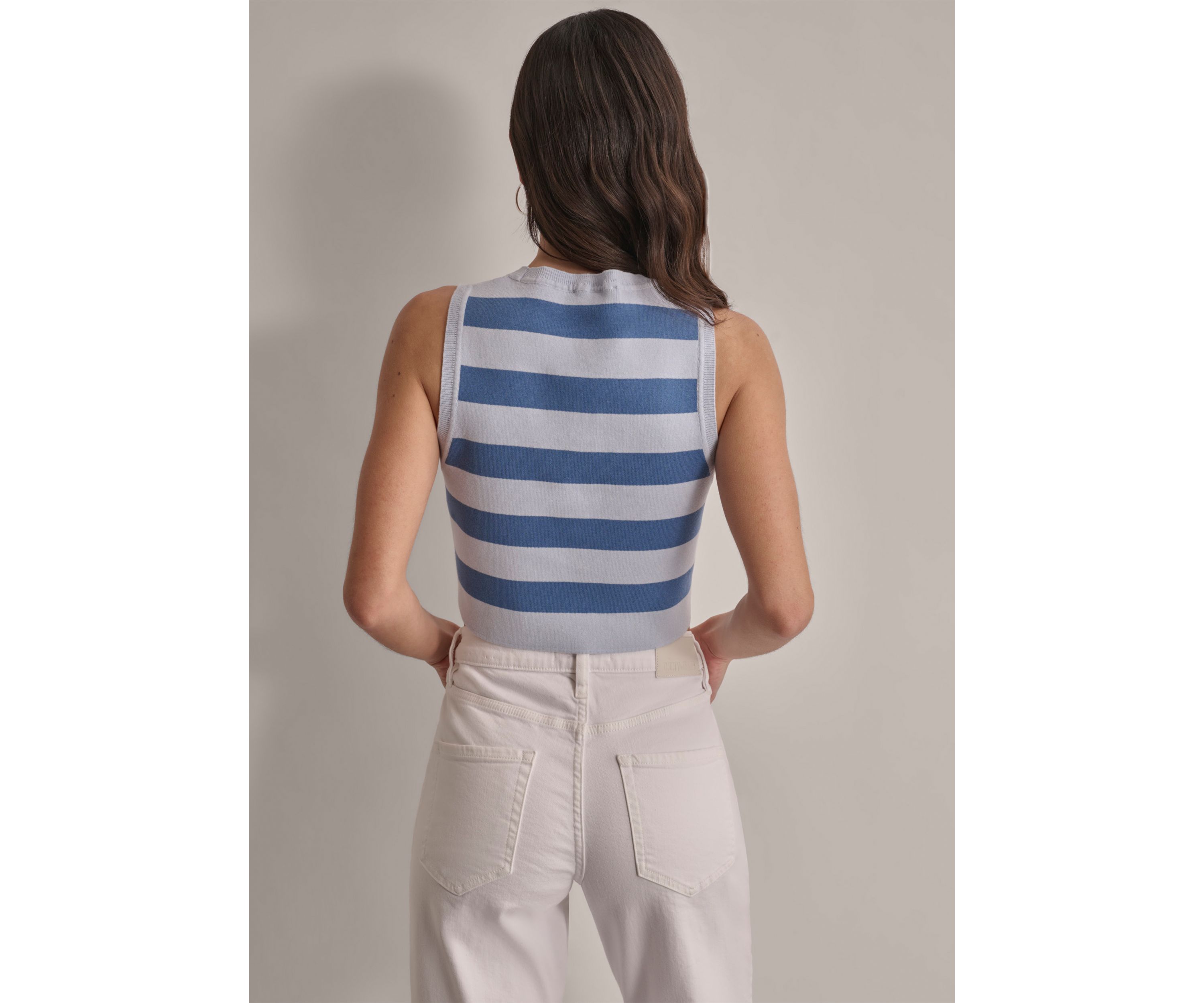 Womens Striped Sweater Knit Top