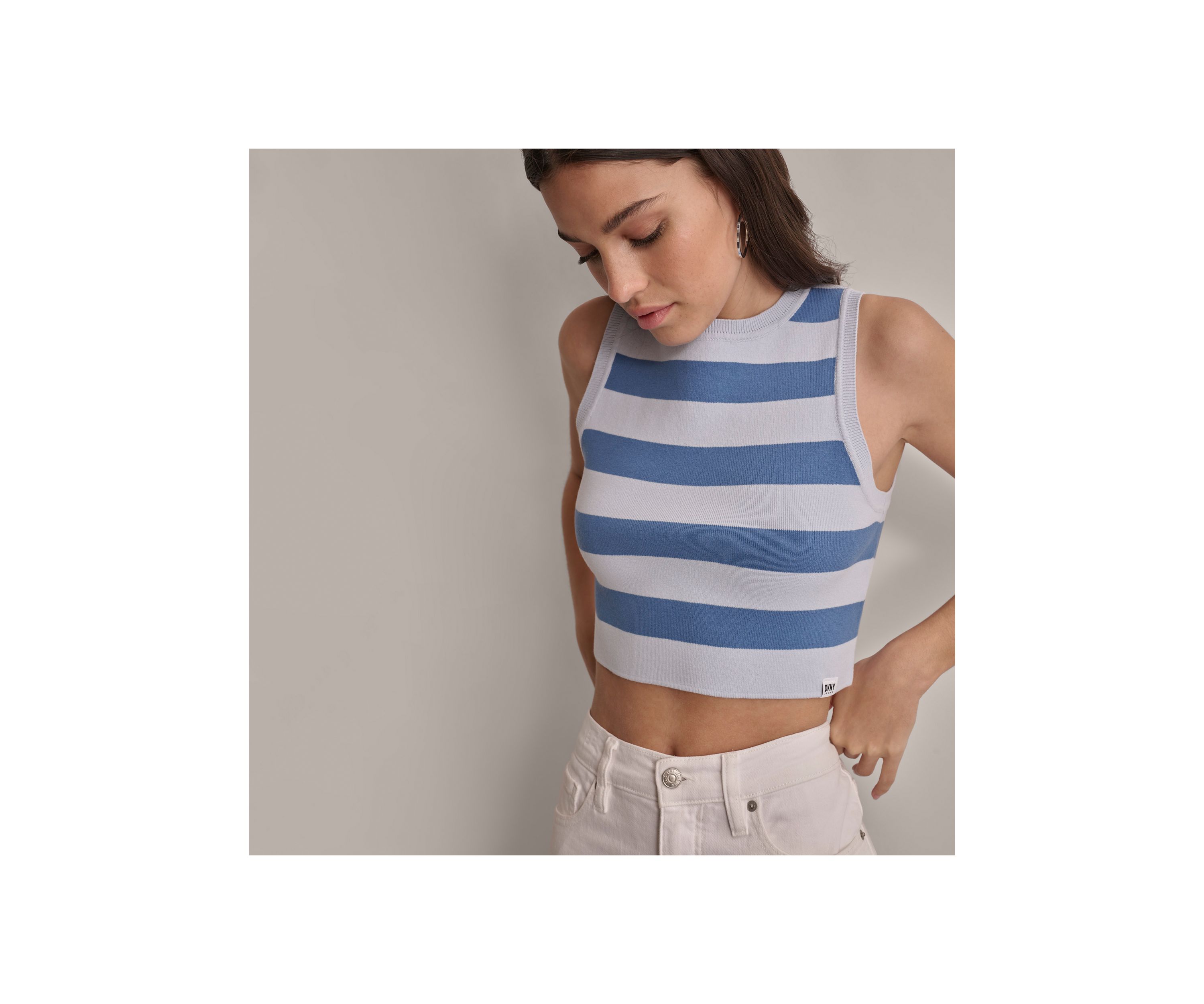 Womens Striped Sweater Knit Top