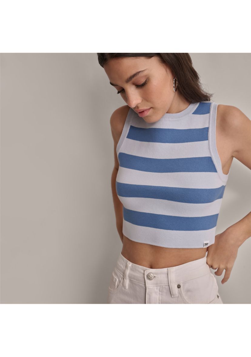 Womens Striped Sweater Knit Top