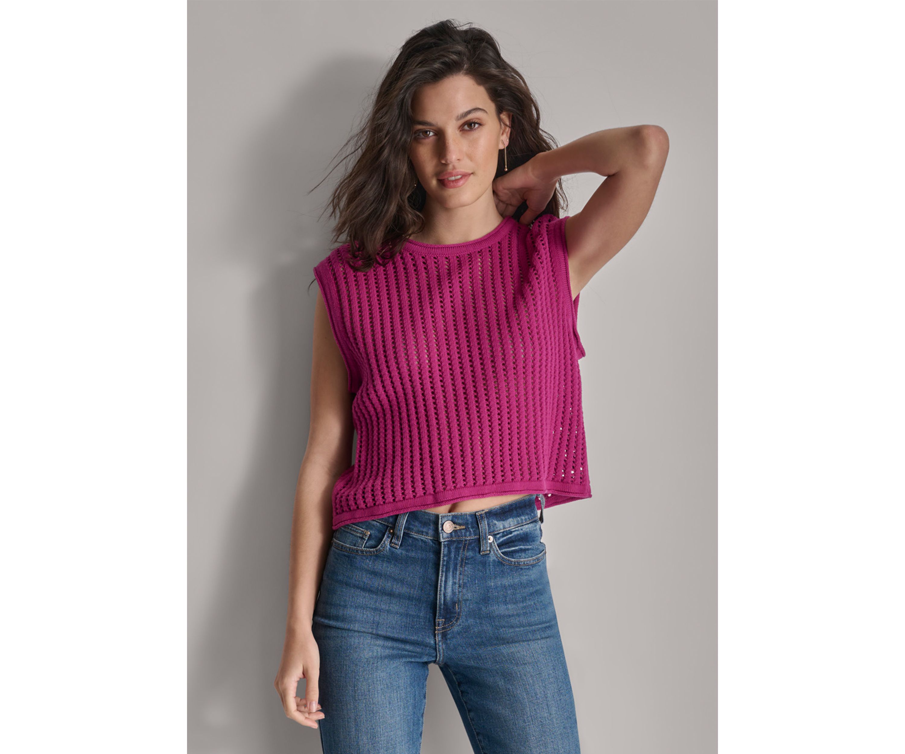 Womens Sleeveless Crochet Tank 