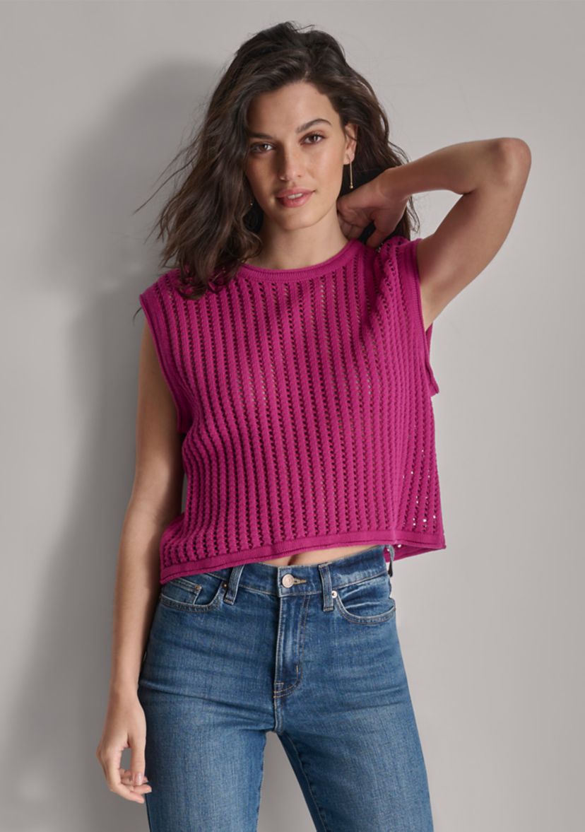 Womens Sleeveless Crochet Tank 