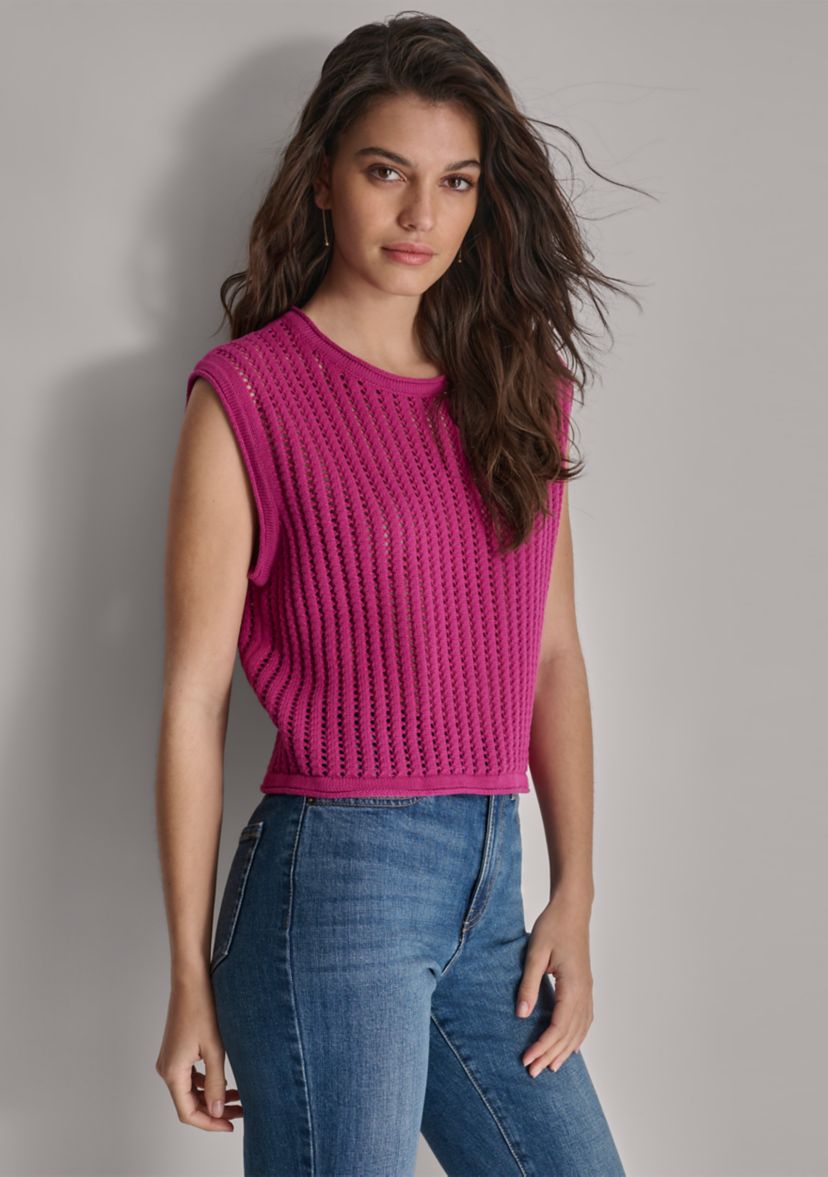 Womens Sleeveless Crochet Tank 