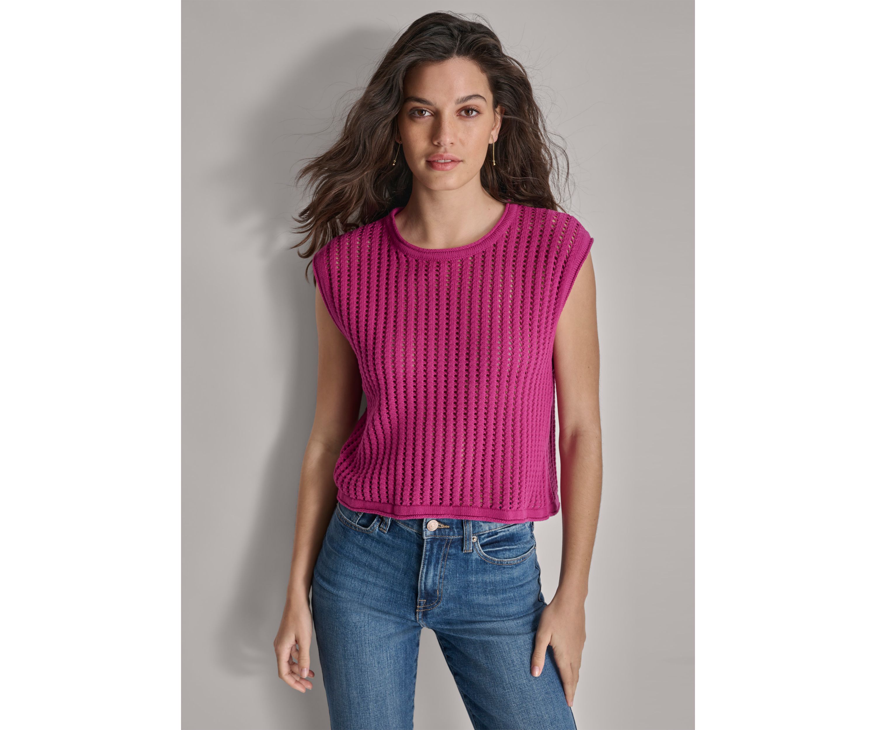 Womens Sleeveless Crochet Tank 