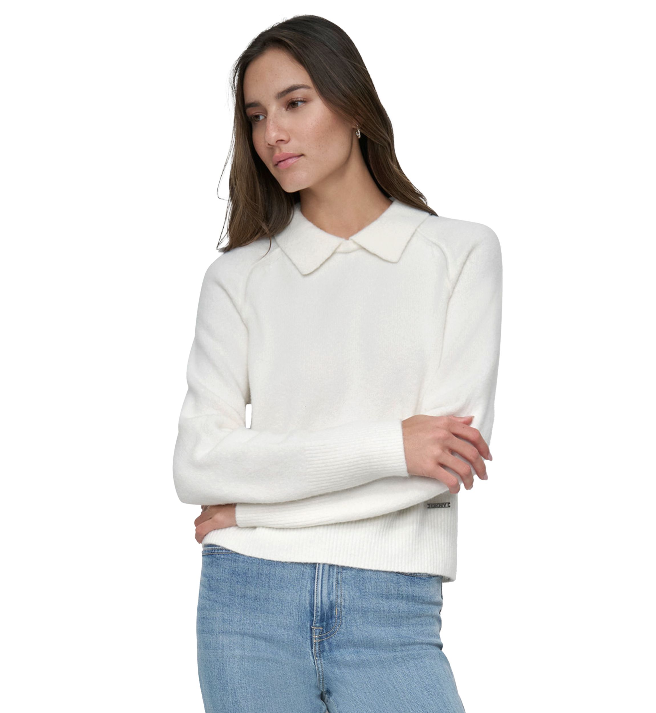 Womens Long Sleeve Collared Sweater