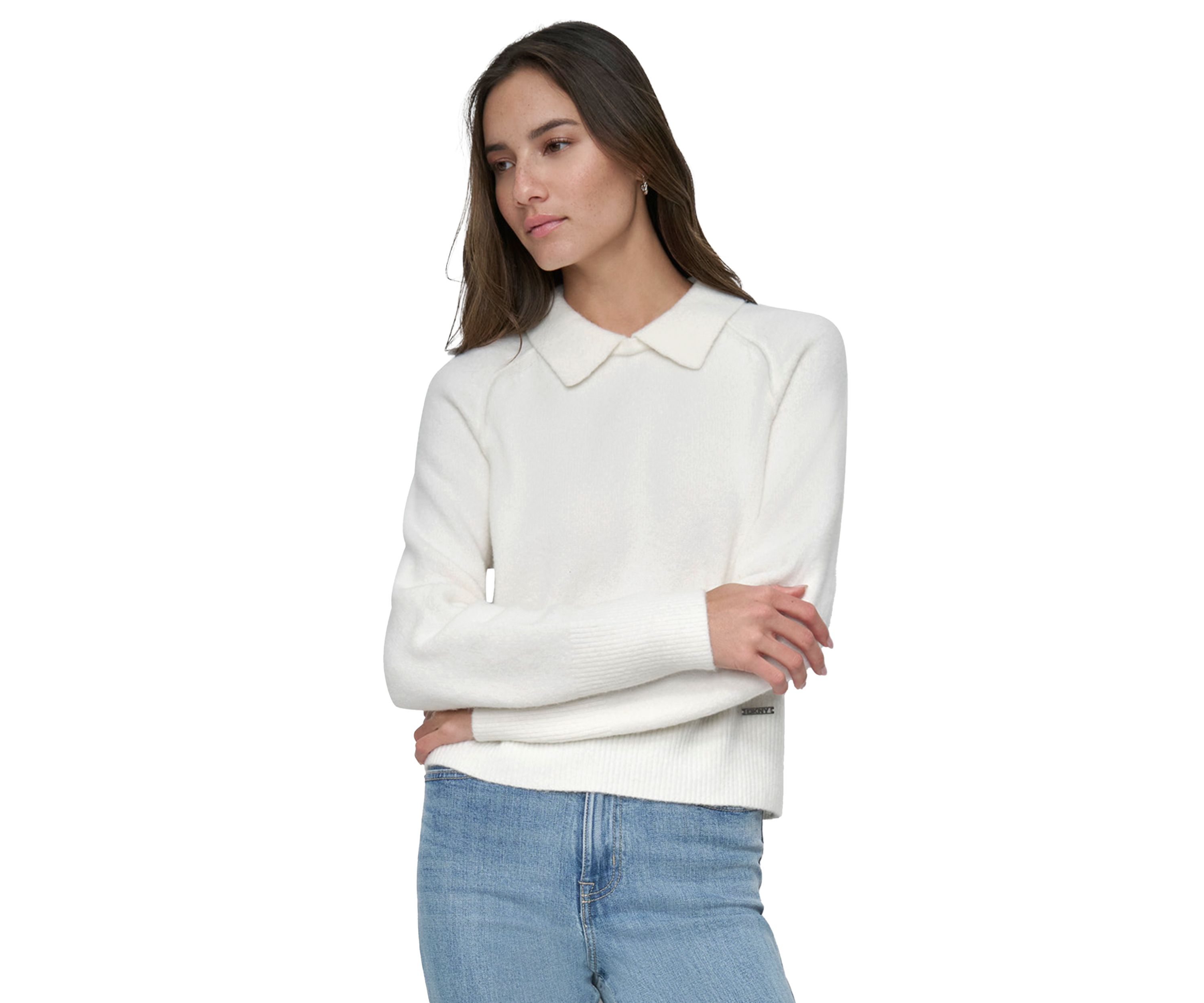 Womens Long Sleeve Collared Sweater
