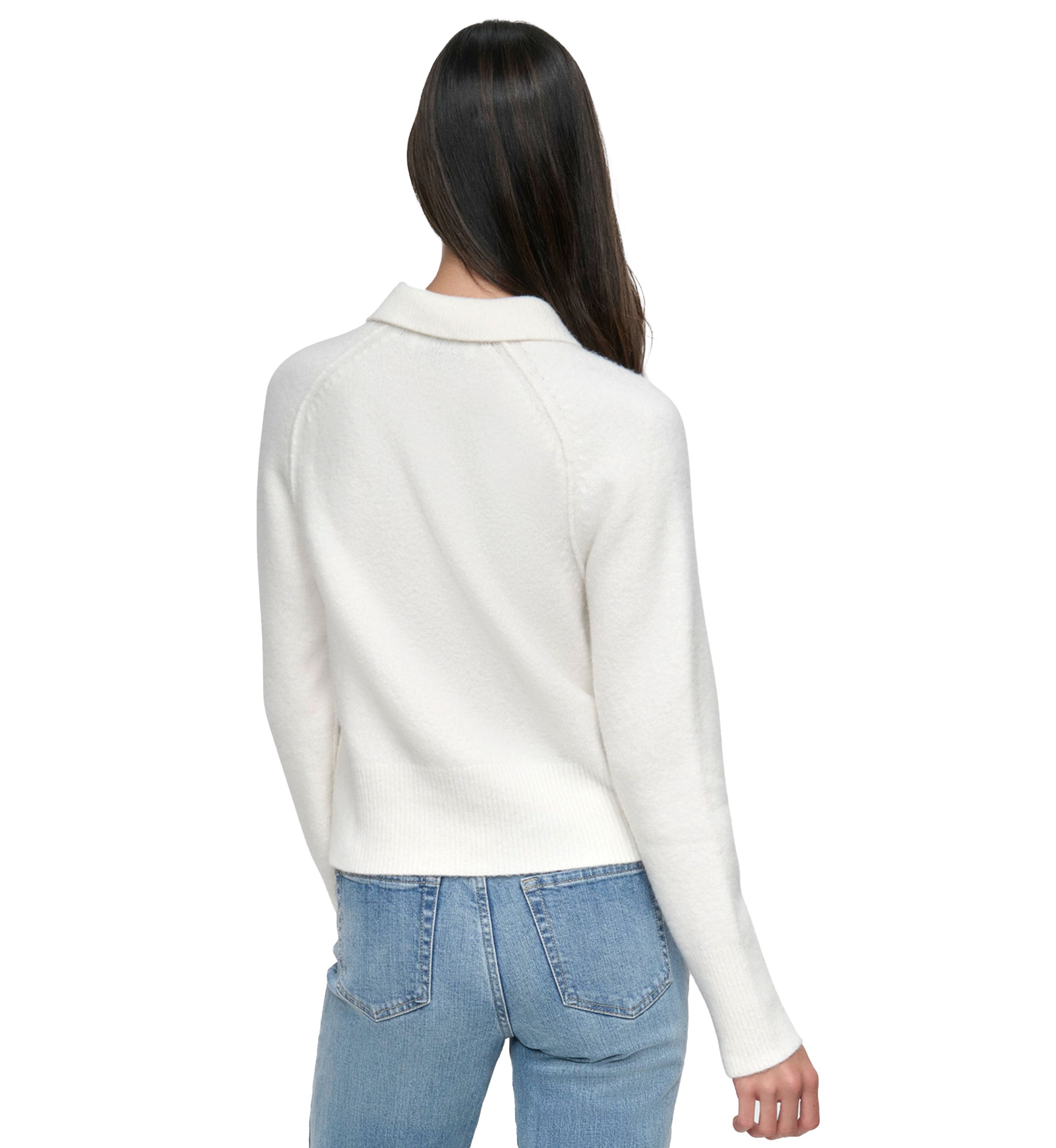 Womens Long Sleeve Collared Sweater