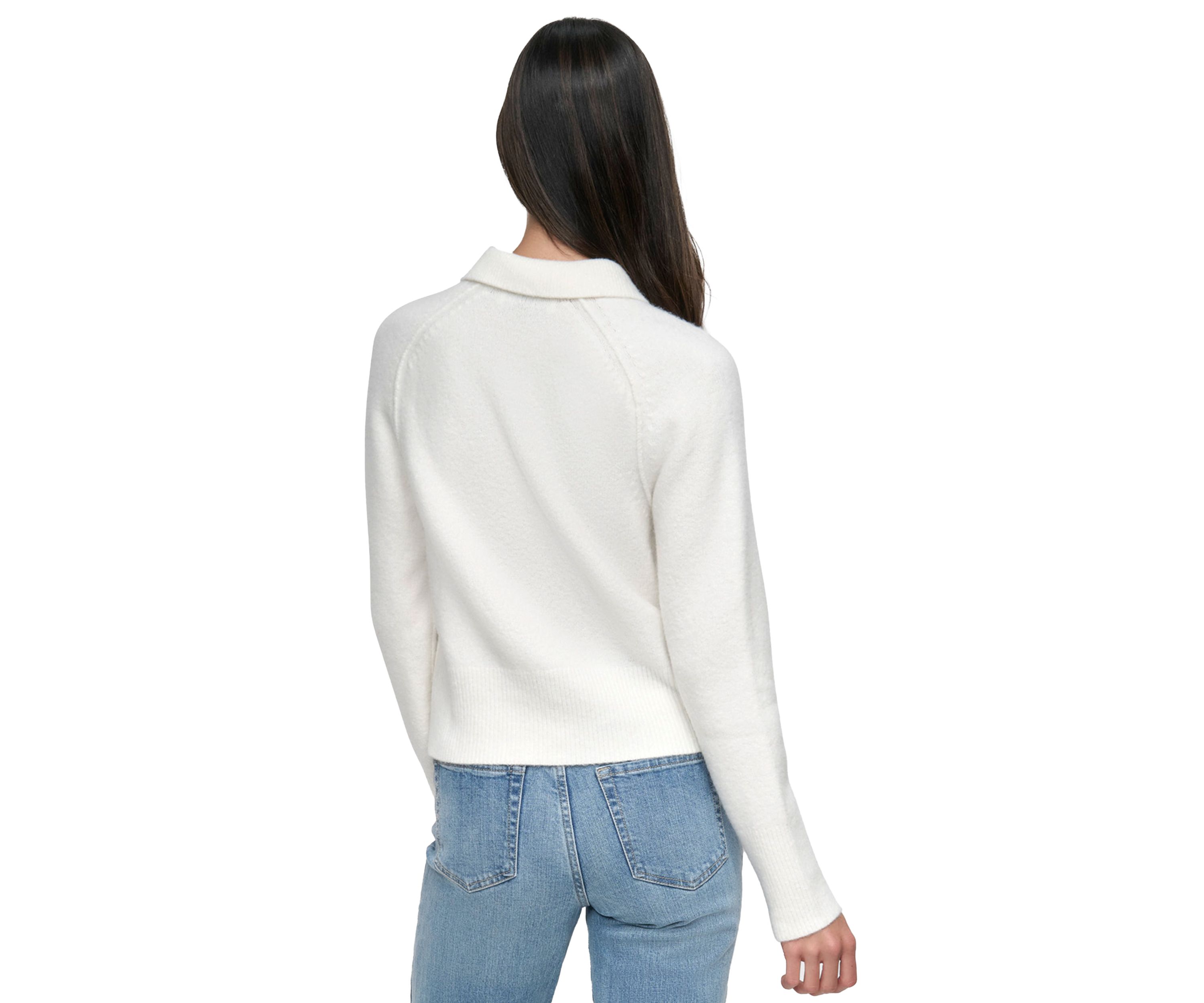 Womens Long Sleeve Collared Sweater