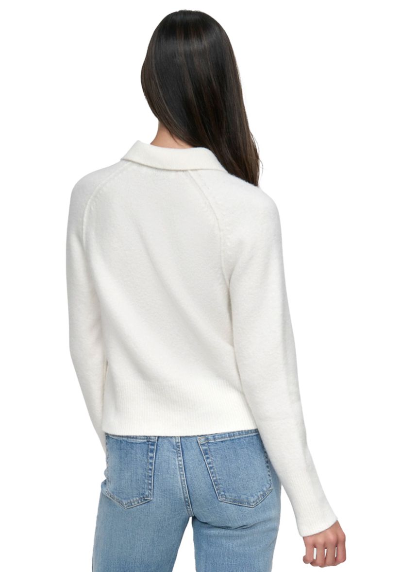 Womens Long Sleeve Collared Sweater