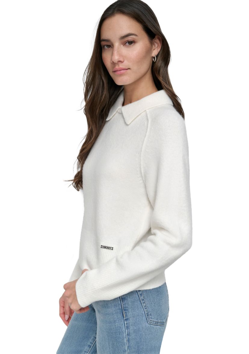 Womens Long Sleeve Collared Sweater
