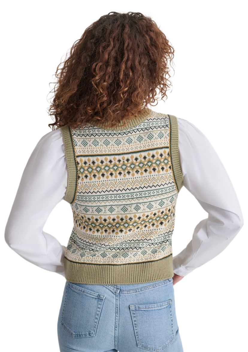 Womens Fairisle 2fer Sweater