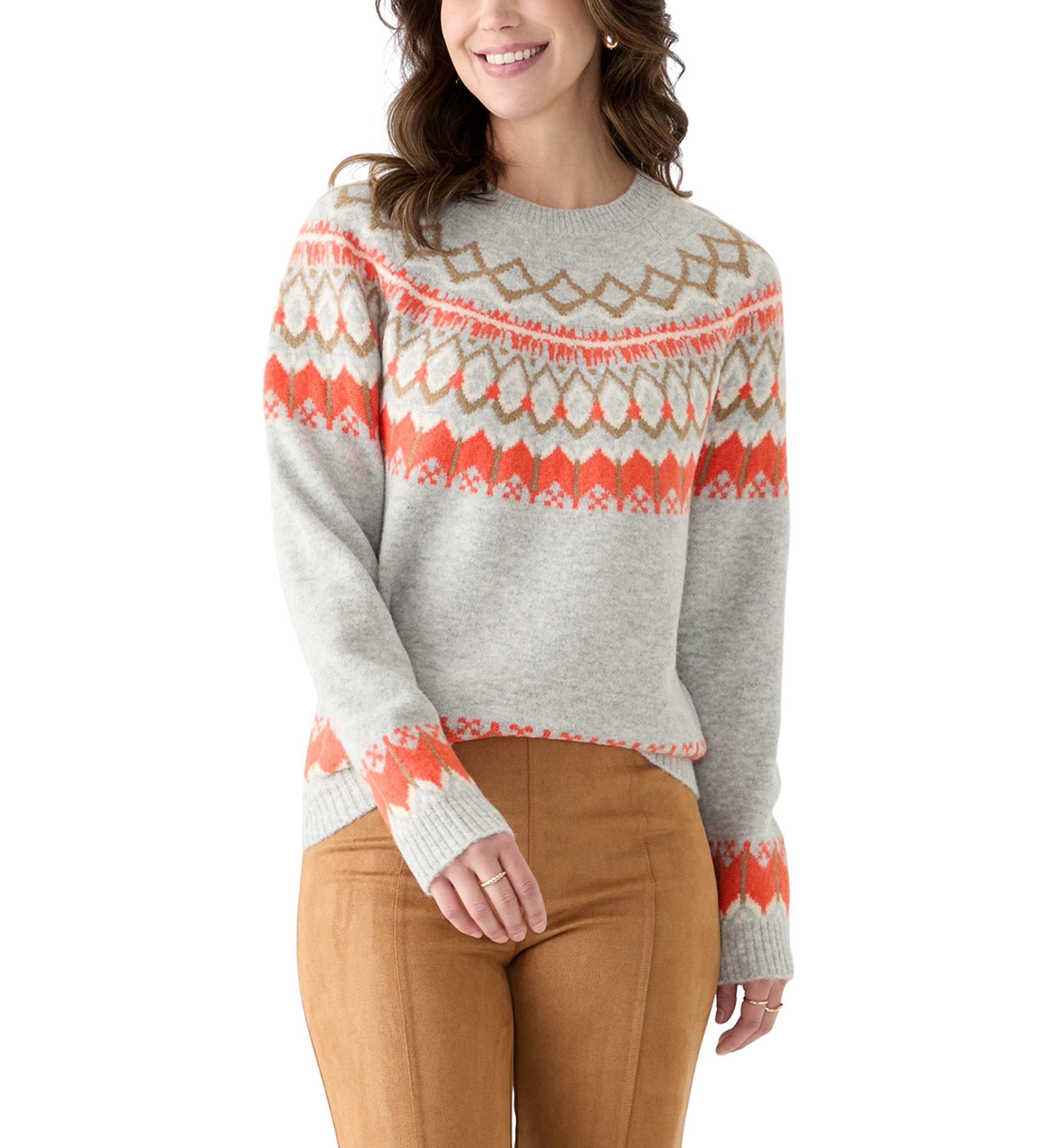 Womens Fair Isle Crew Neck Sweater