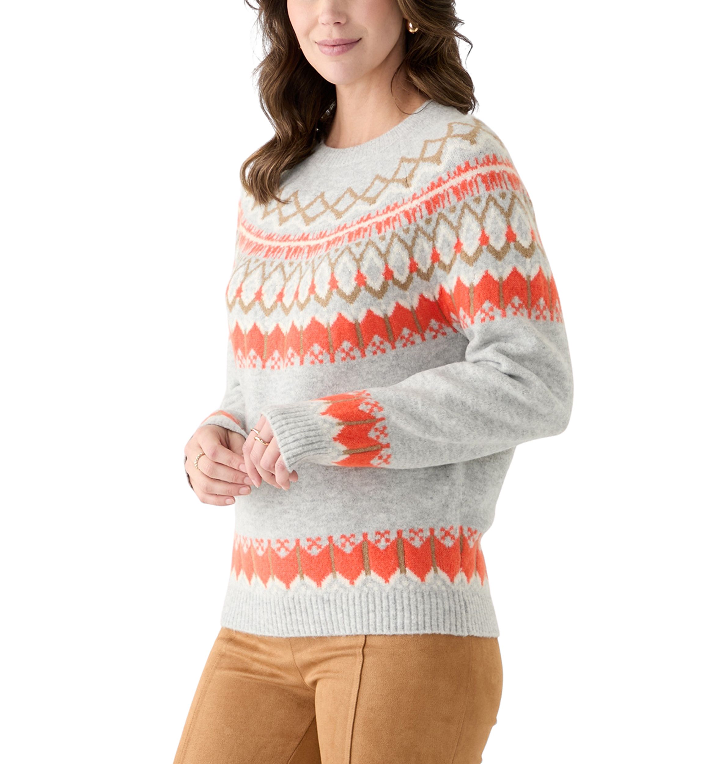 Womens Fair Isle Crew Neck Sweater
