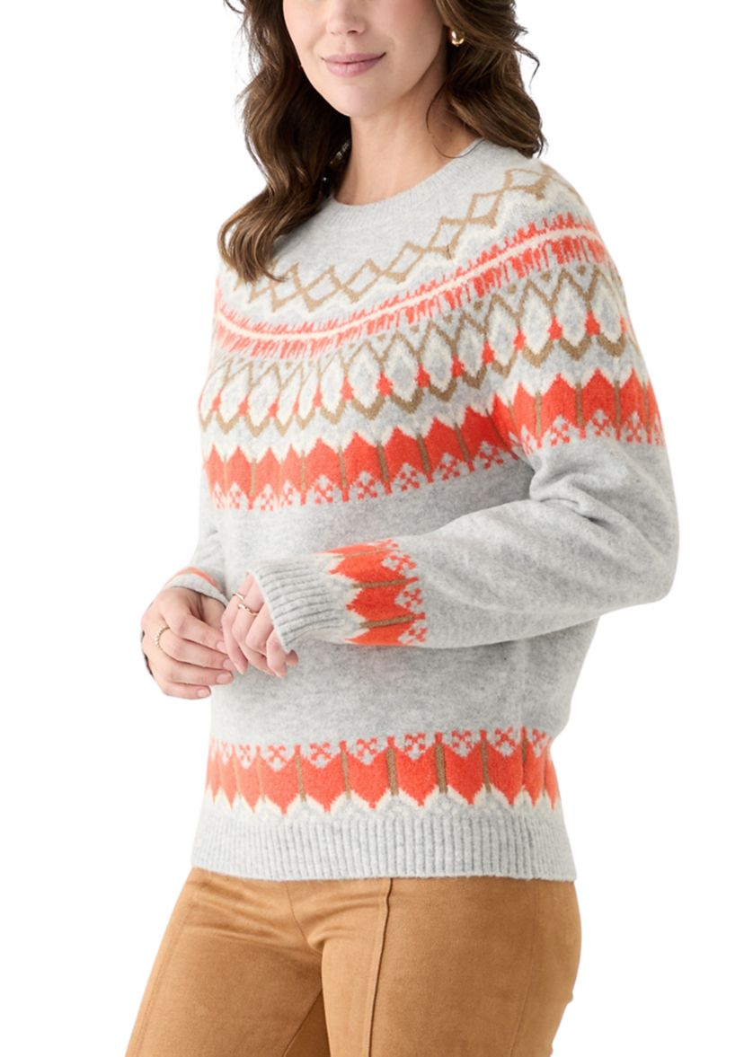 Womens Fair Isle Crew Neck Sweater