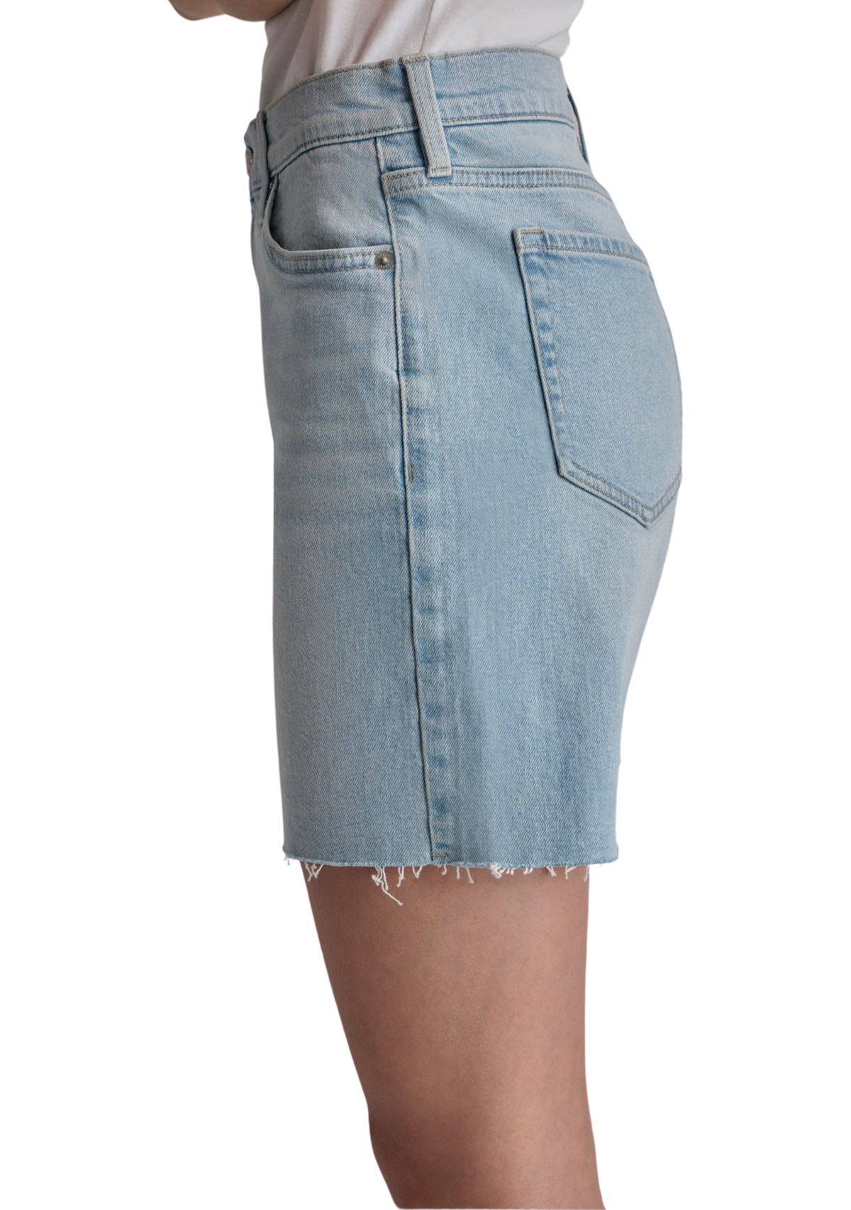Womens High Rise Mid Denim Shorts